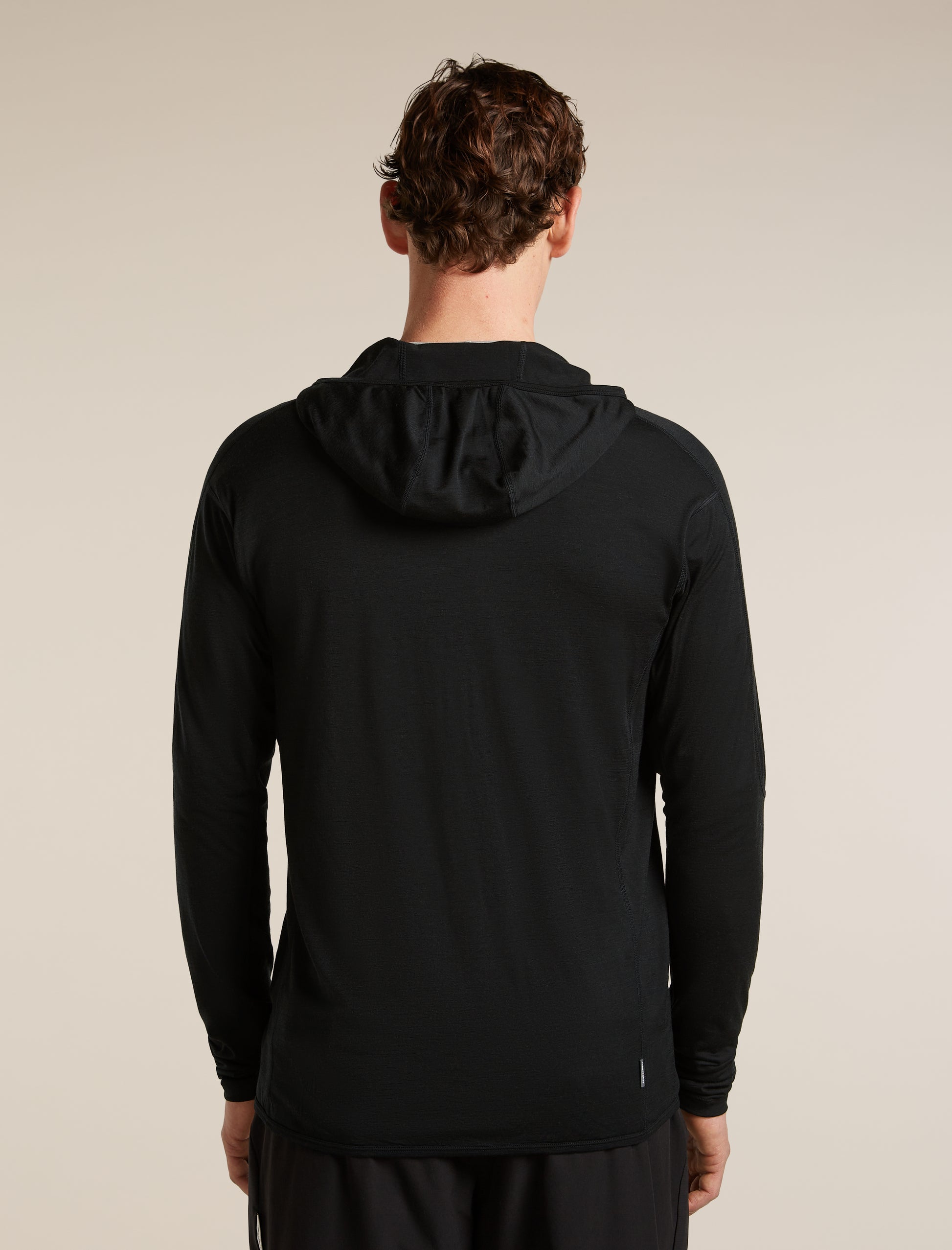 Icebreaker Mens 150 MerinoFine Ace LS Zip Hoodie UPF 2XL Black