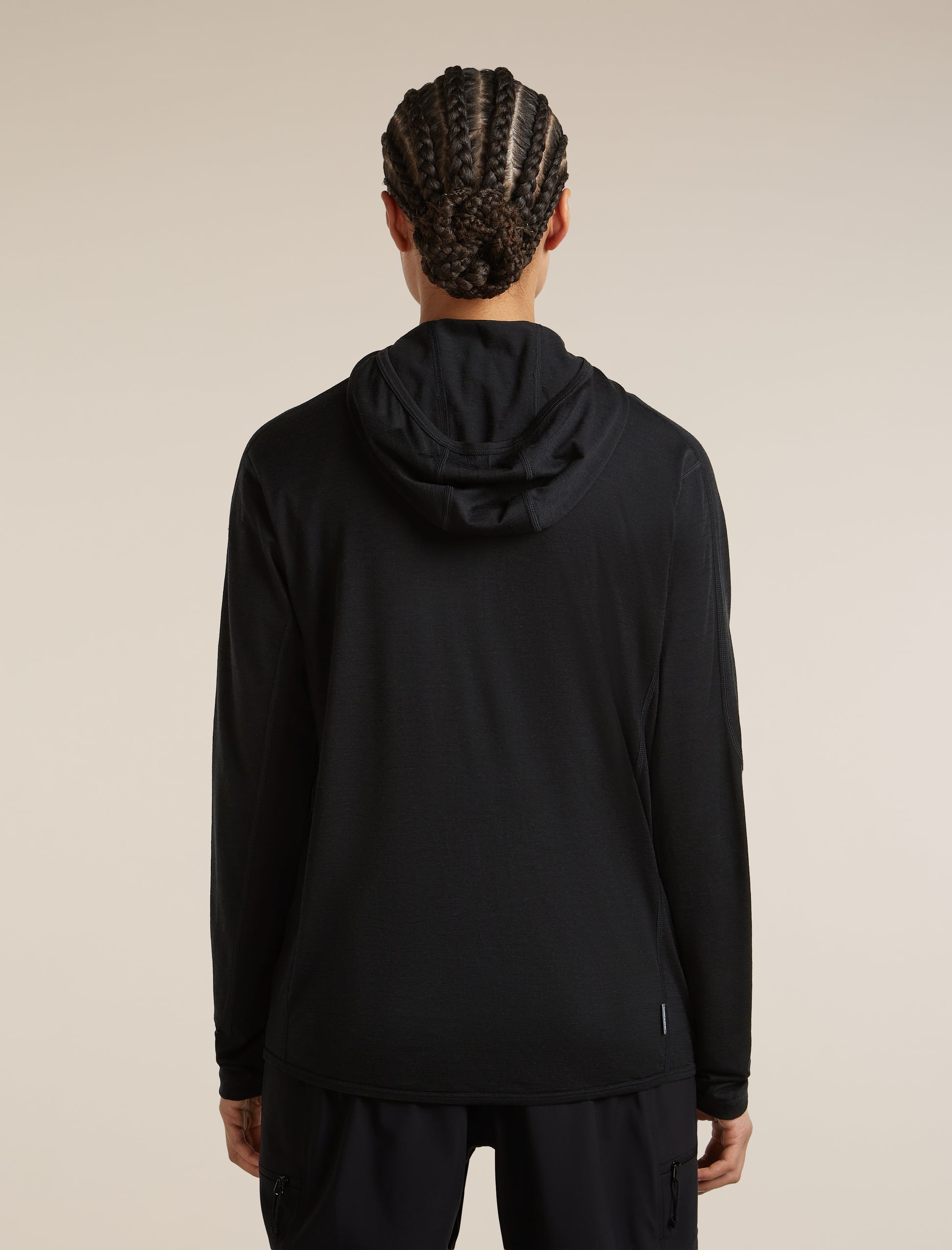 Icebreaker Womens 150 MerinoFine Ace LS Zip Hoodie UPF Large Black