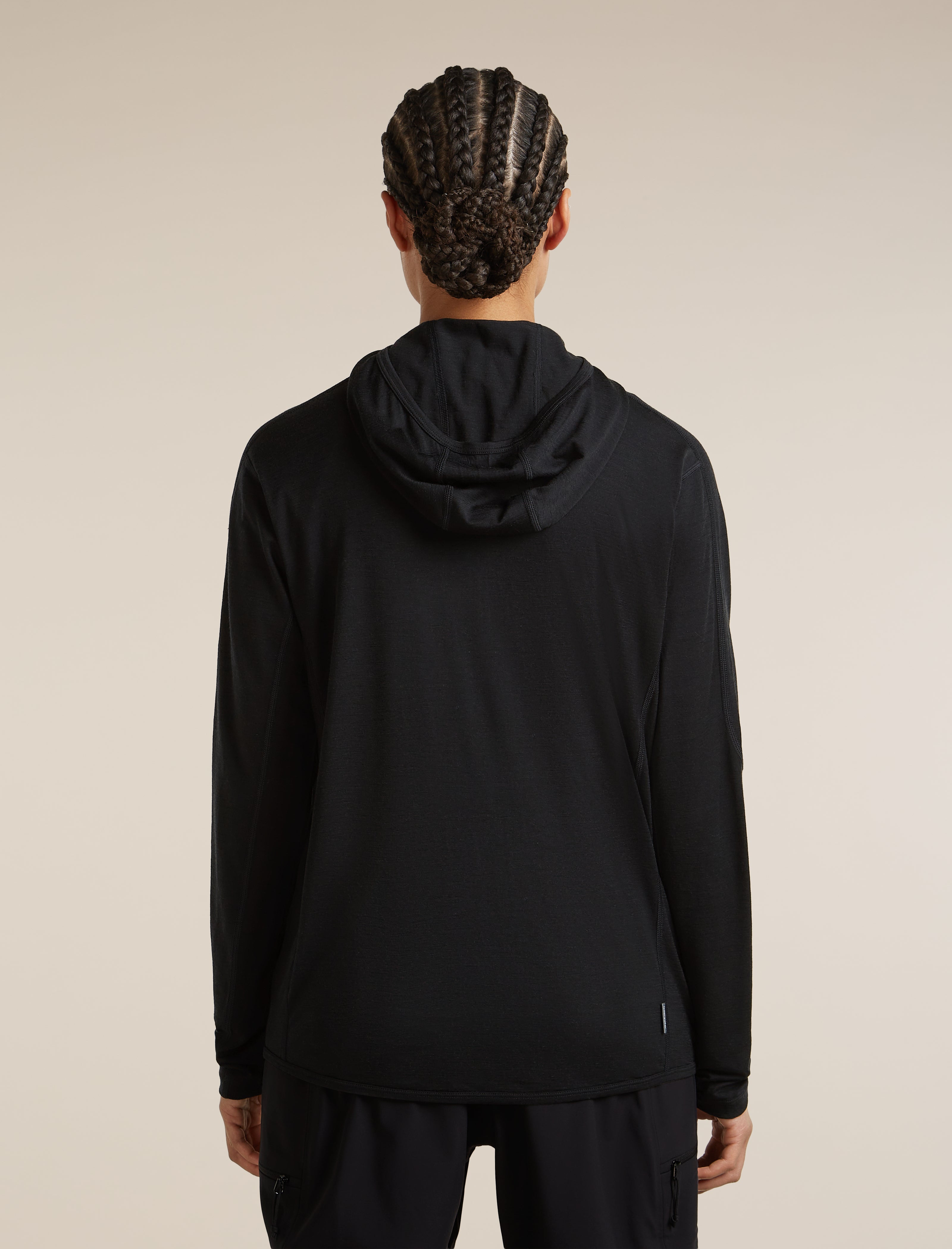 Icebreaker Womens 150 MerinoFine Ace LS Zip Hoodie UPF Large Black