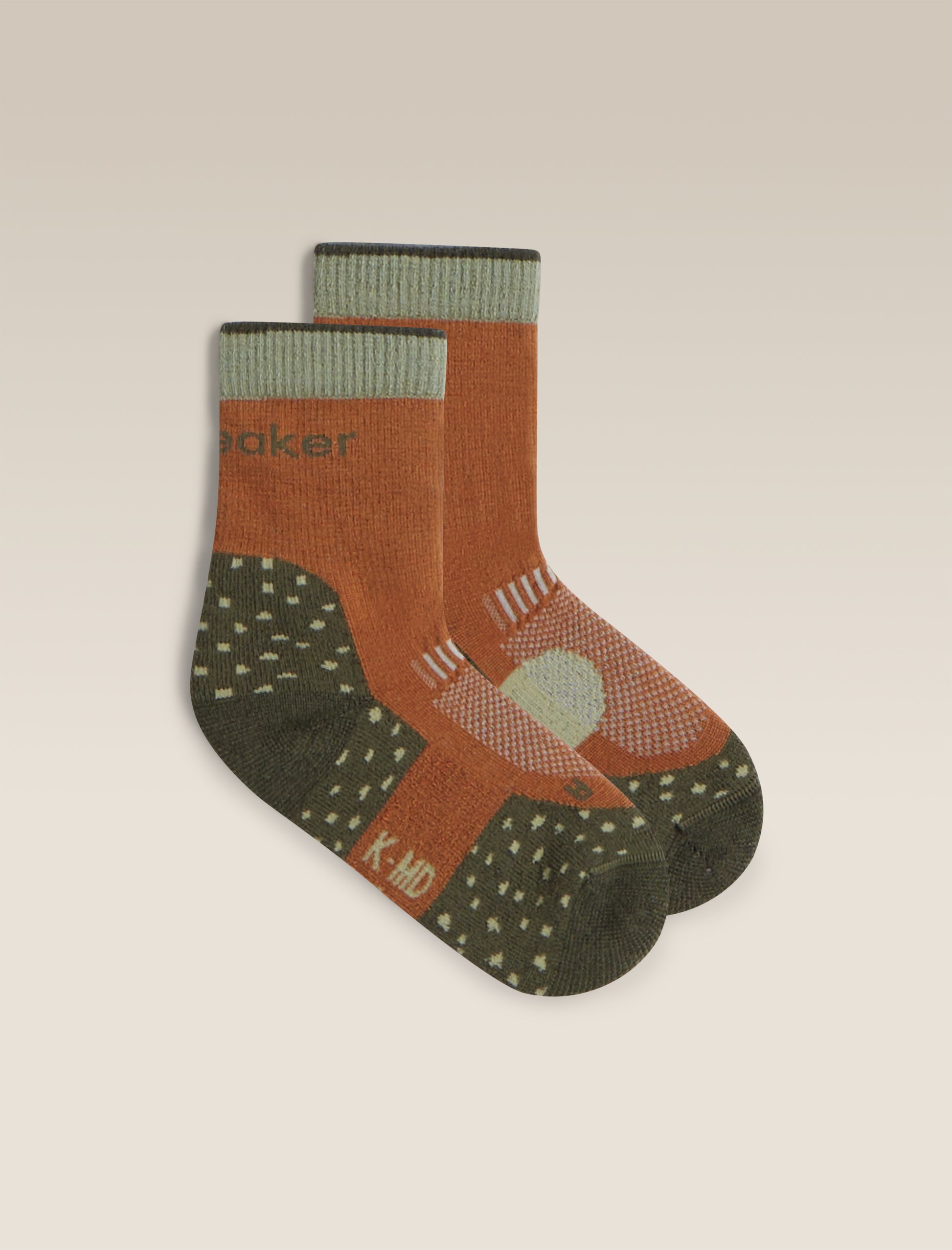 Icebreaker Kids Merino Hike+ Light Crew Large Trail Dk Loden Lichen