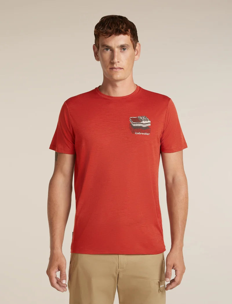 Icebreaker Mens Merino 150 Tech Lite SS Tee Evolving Layers Agate