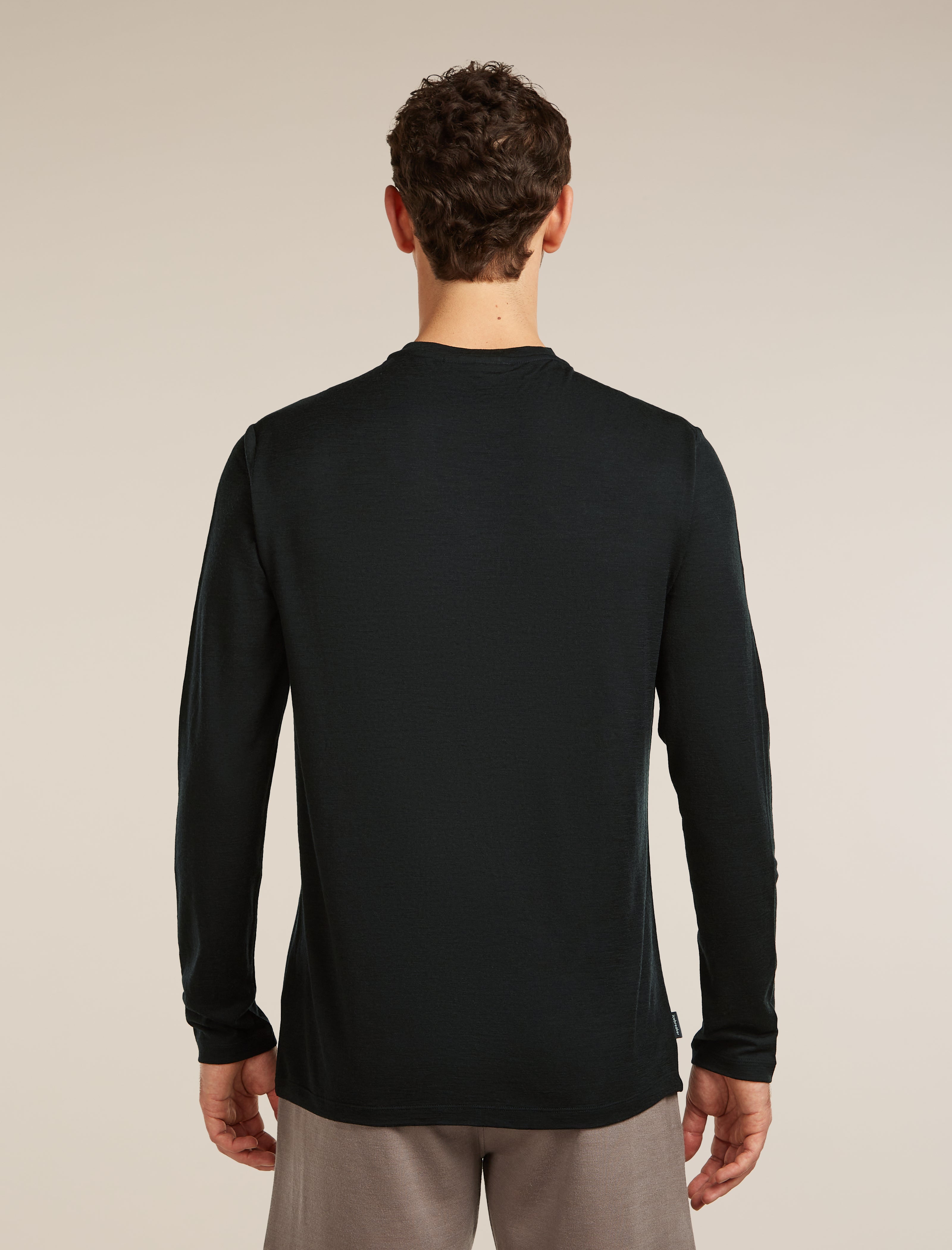 Icebreaker Mens Merino 150 Tech Lite LS Tee Peak Balance Large Black