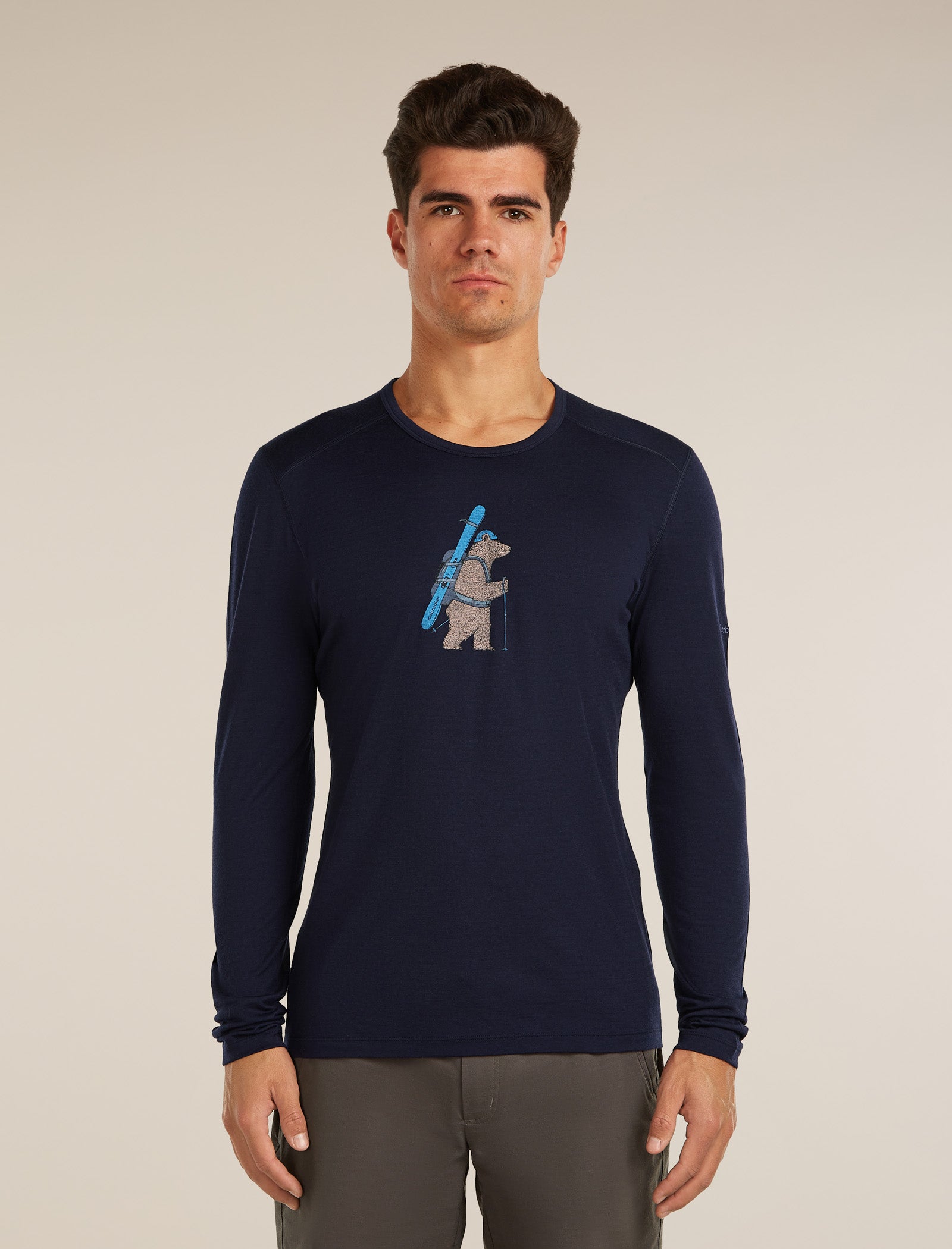 Icebreaker Mens Merino 200 Oasis LS Crewe Bear Tour