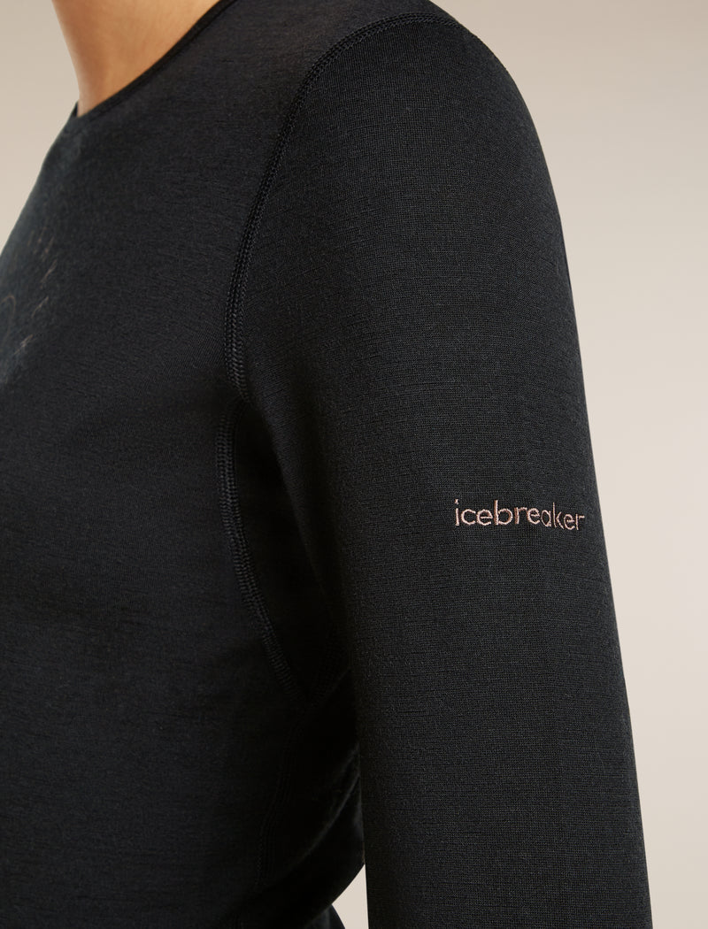 Icebreaker Womens Merino 200 Oasis LS Crewe Sunrise Summit