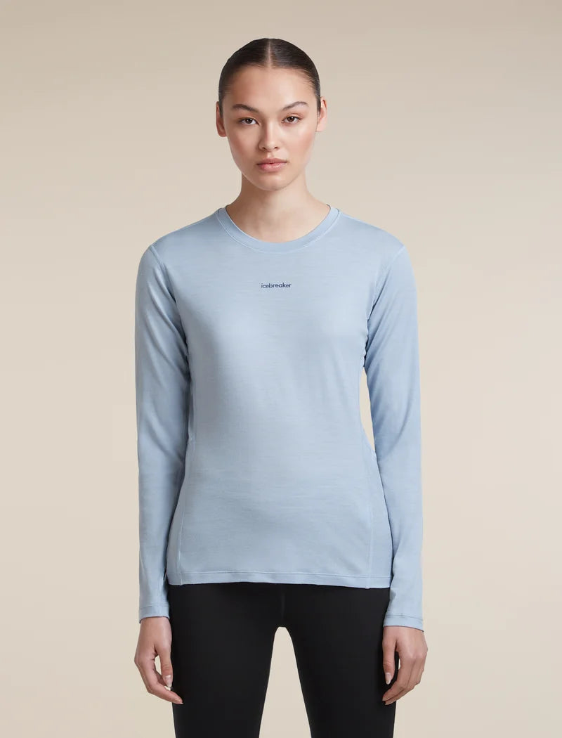 Icebreaker Womens 200 MerinoFine Ace LS Crewe Zinc Blue