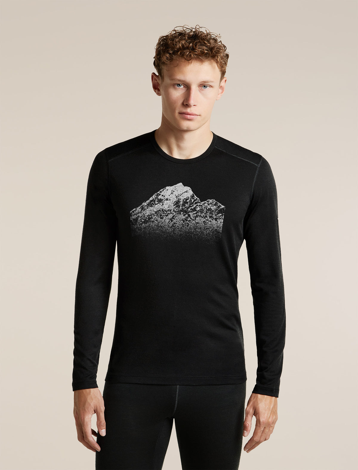 Icebreaker Mens Merino 200 Oasis LS Crewe Rising Light