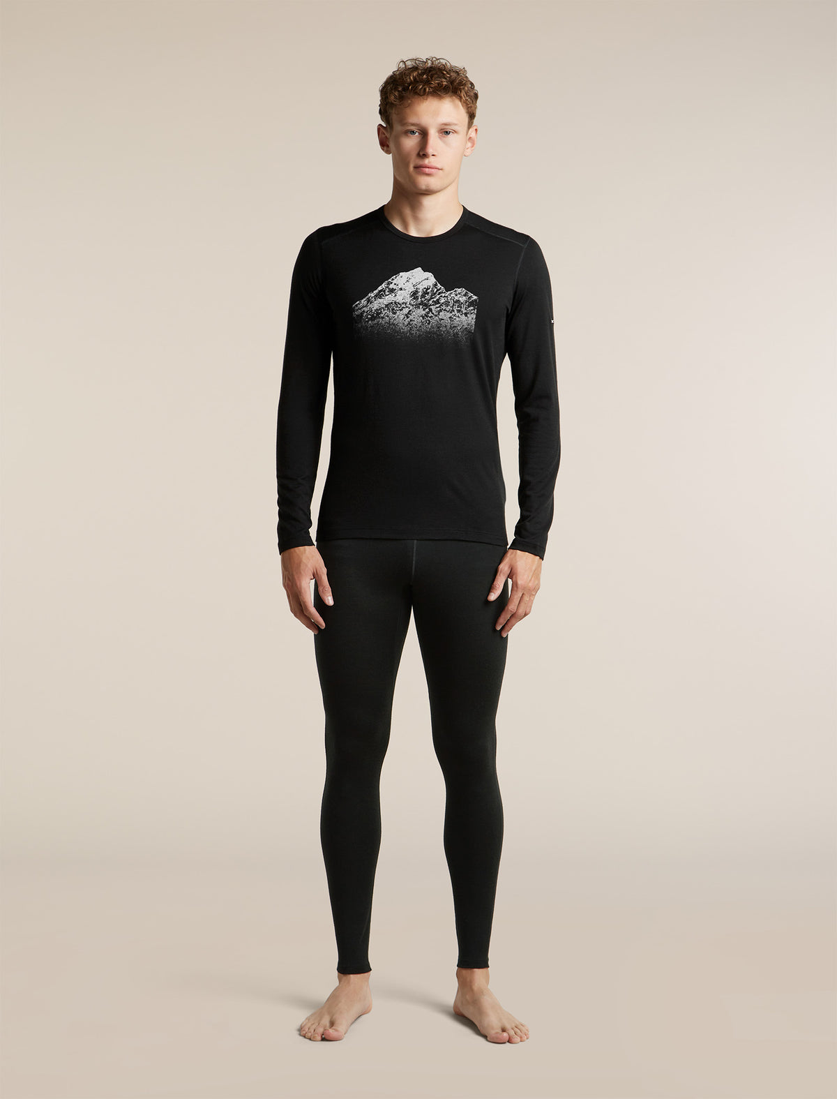 Icebreaker Mens Merino 200 Oasis LS Crewe Rising Light