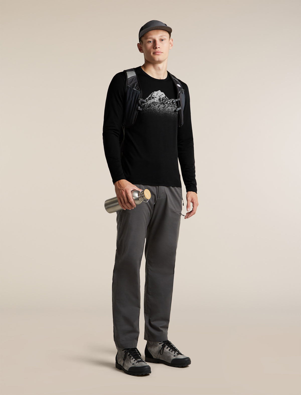 Icebreaker Mens Merino 200 Oasis LS Crewe Rising Light