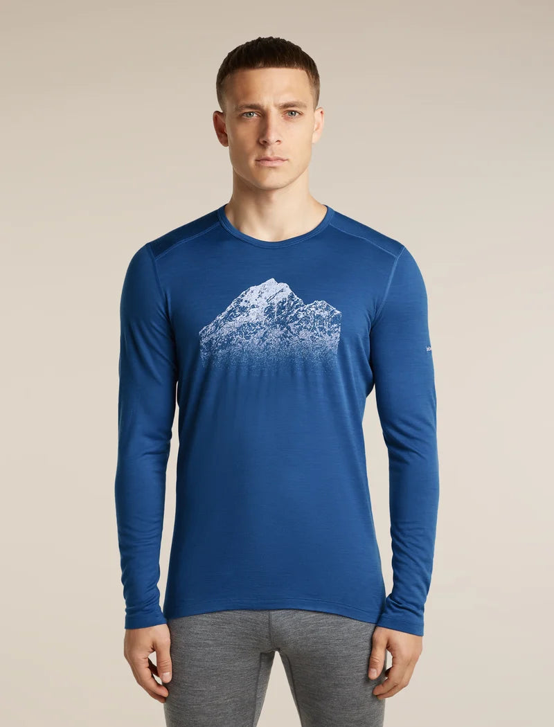 Icebreaker Mens Merino 200 Oasis LS Crewe Rising Light Lazurite