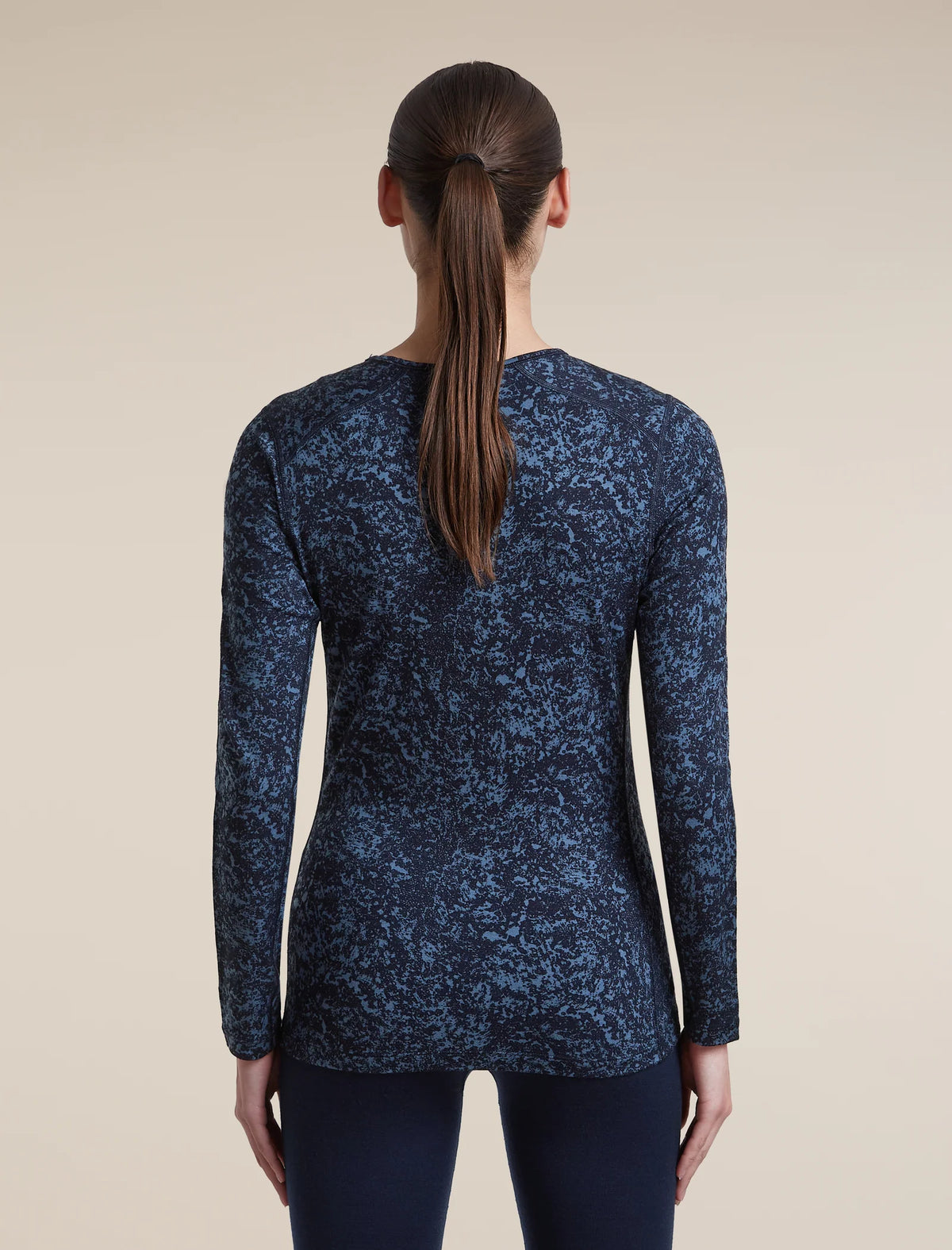 Icebreaker Womens Merino 200 Oasis LS Crewe Moss Bloom AOP