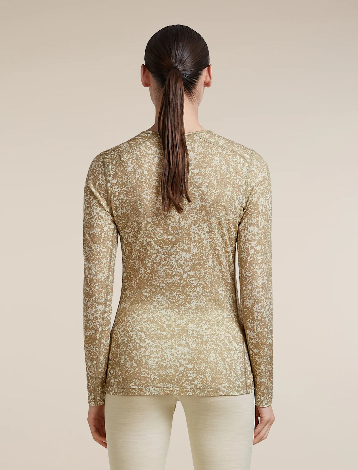 Icebreaker Womens Merino 200 Oasis LS Crewe Moss Bloom AOP