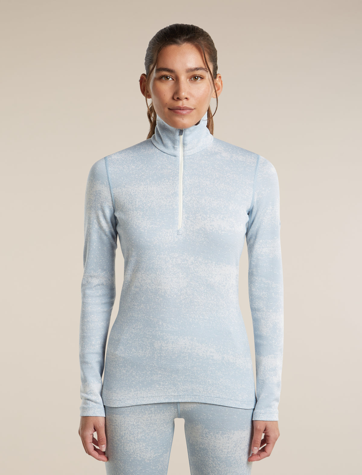 Icebreaker Womens Merino 260 Oasis Vertex LS Half Zip Chillwave