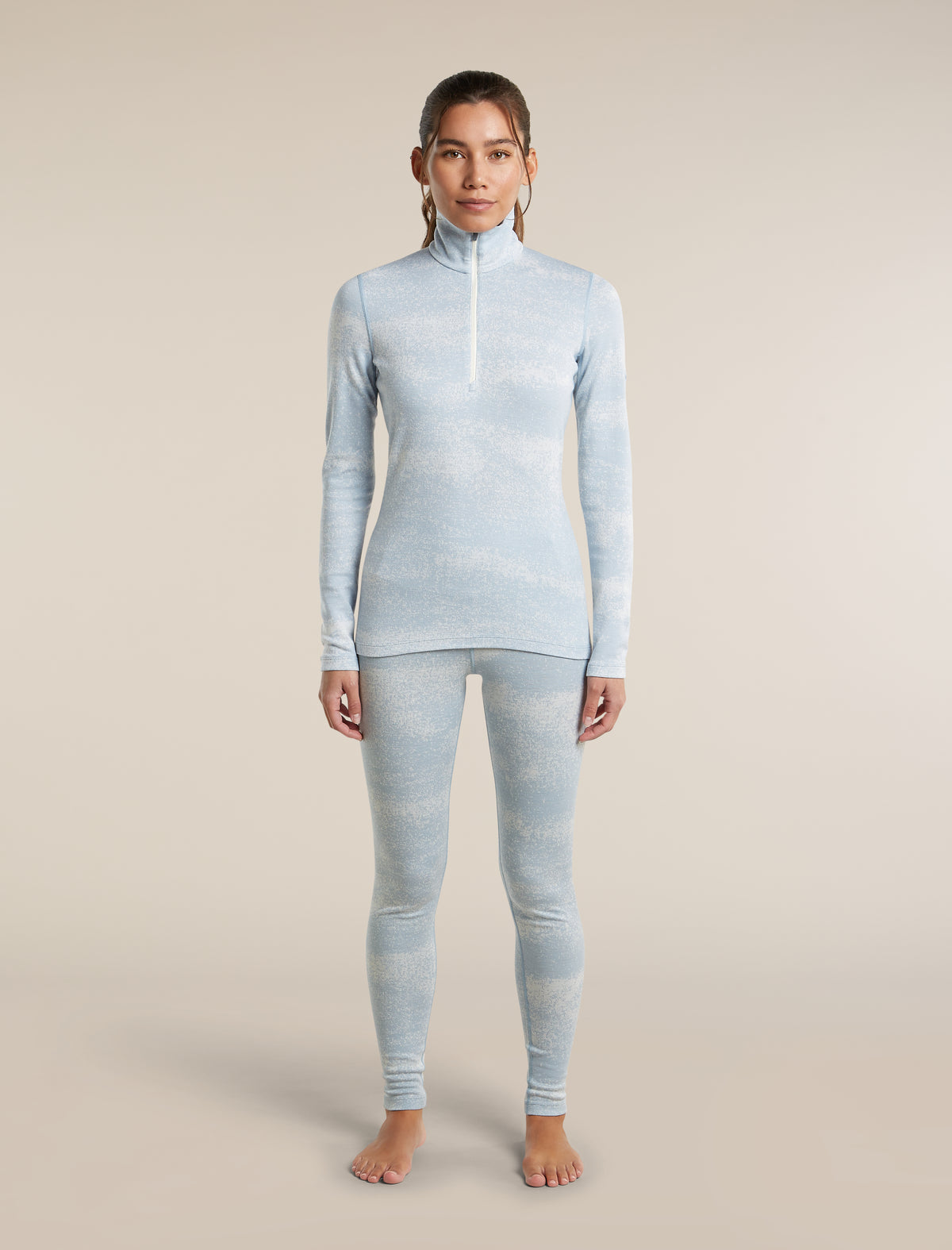 Icebreaker Womens Merino 260 Oasis Vertex LS Half Zip Chillwave