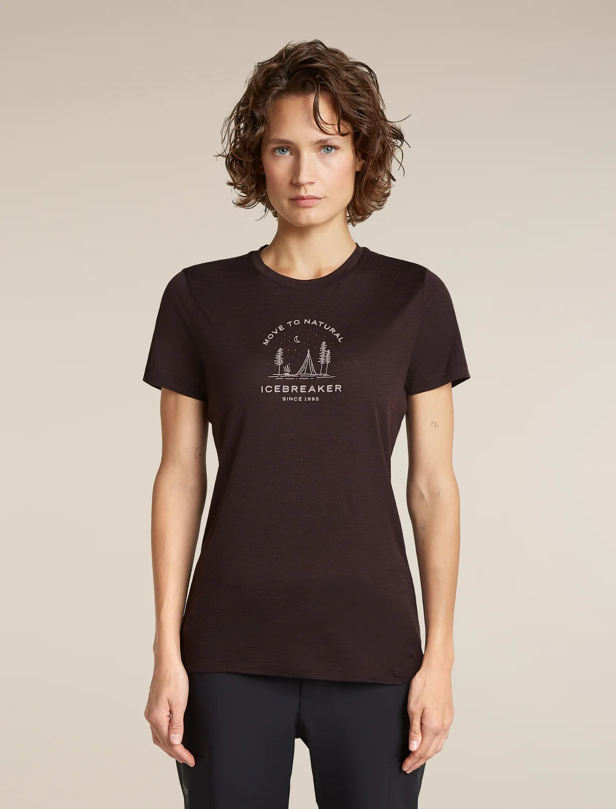 Icebreaker Womens Merino 150 Tech Lite SS Tee Peaceful Pass Bittersweet