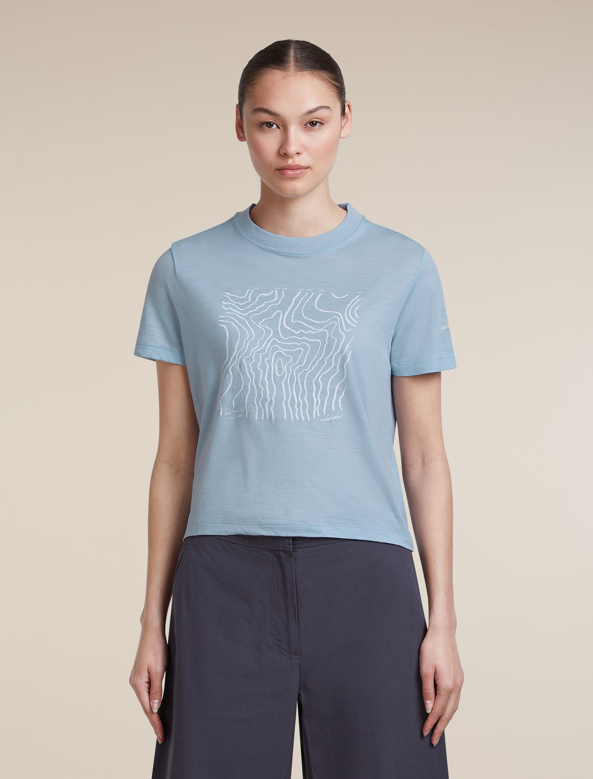 Icebreaker Womens Merino 150 Tech Lite SS Crop Tee Great Heights