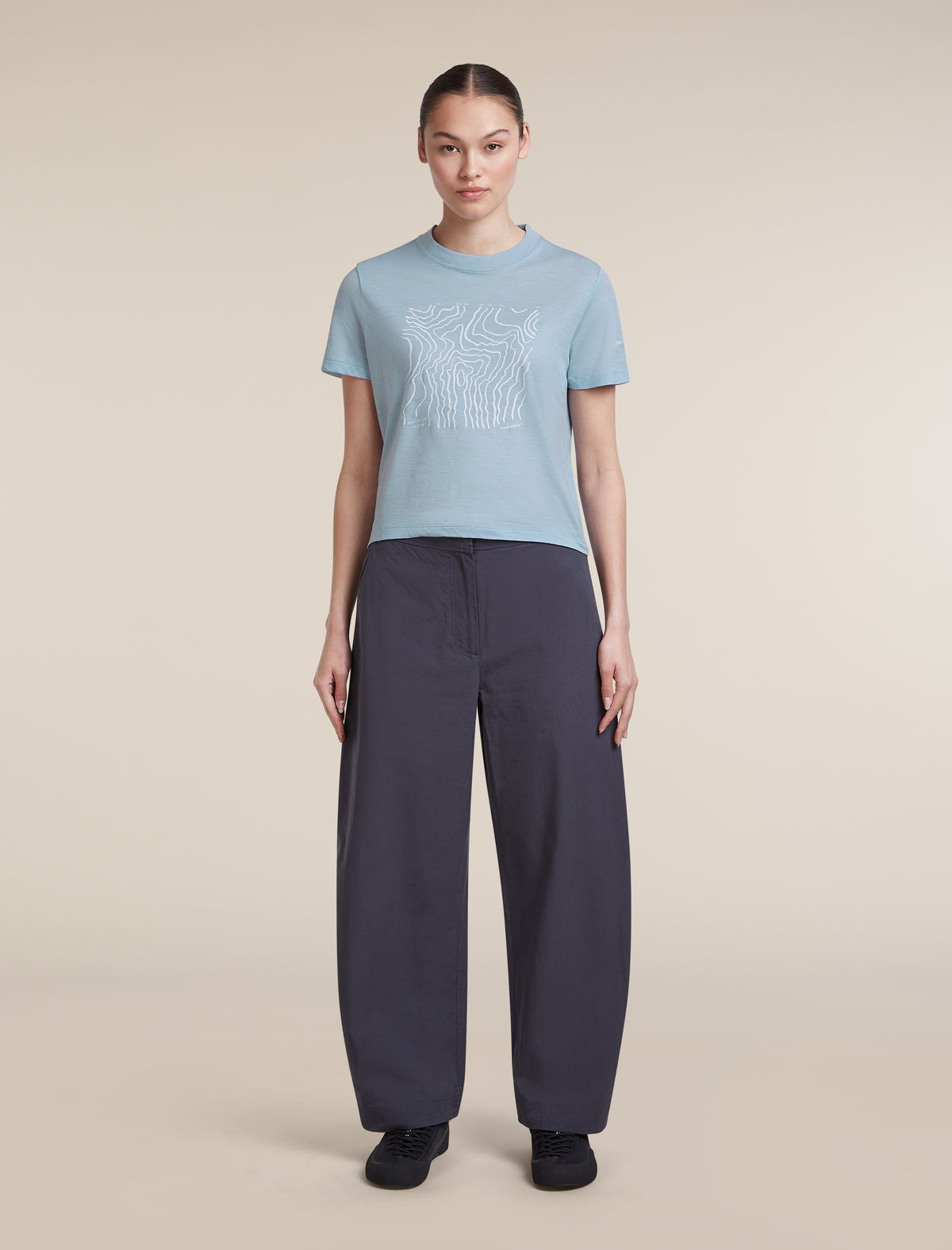 Icebreaker Womens Merino 150 Tech Lite SS Crop Tee Great Heights