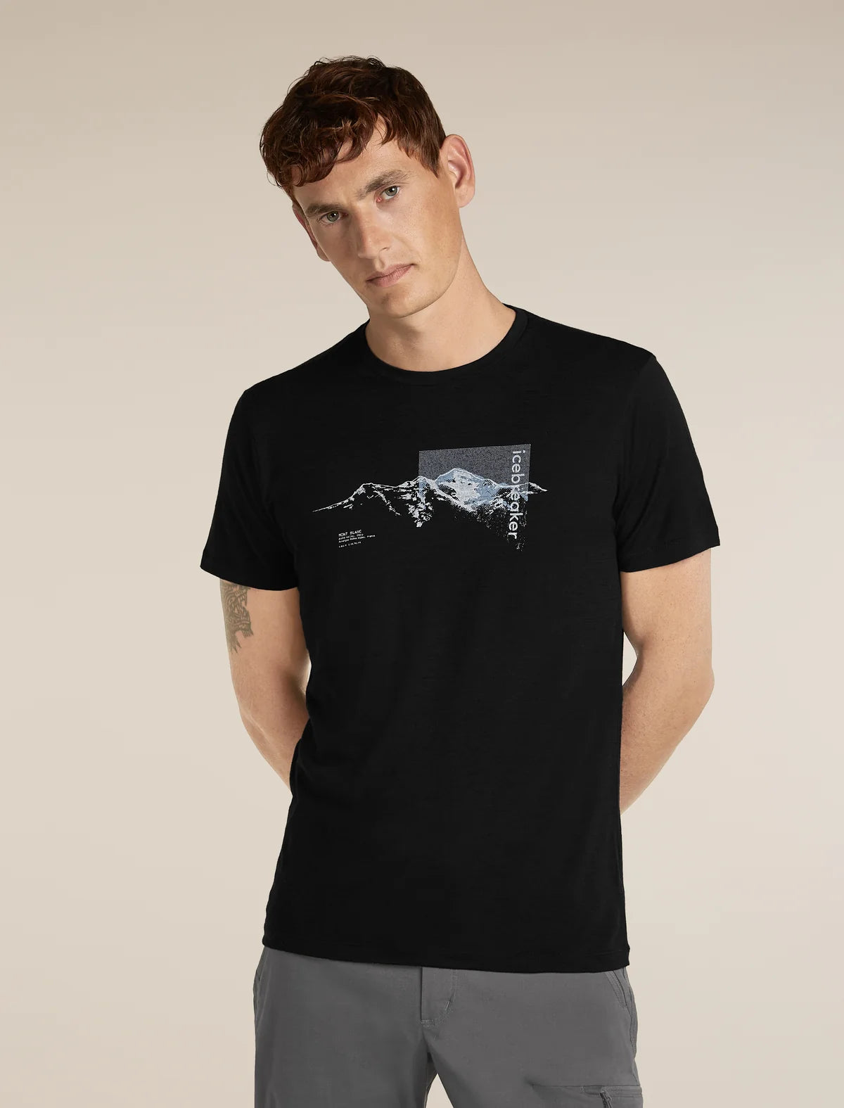 Icebreaker Mens Merino 150 Tech Lite SS Tee Pure Altitude Black