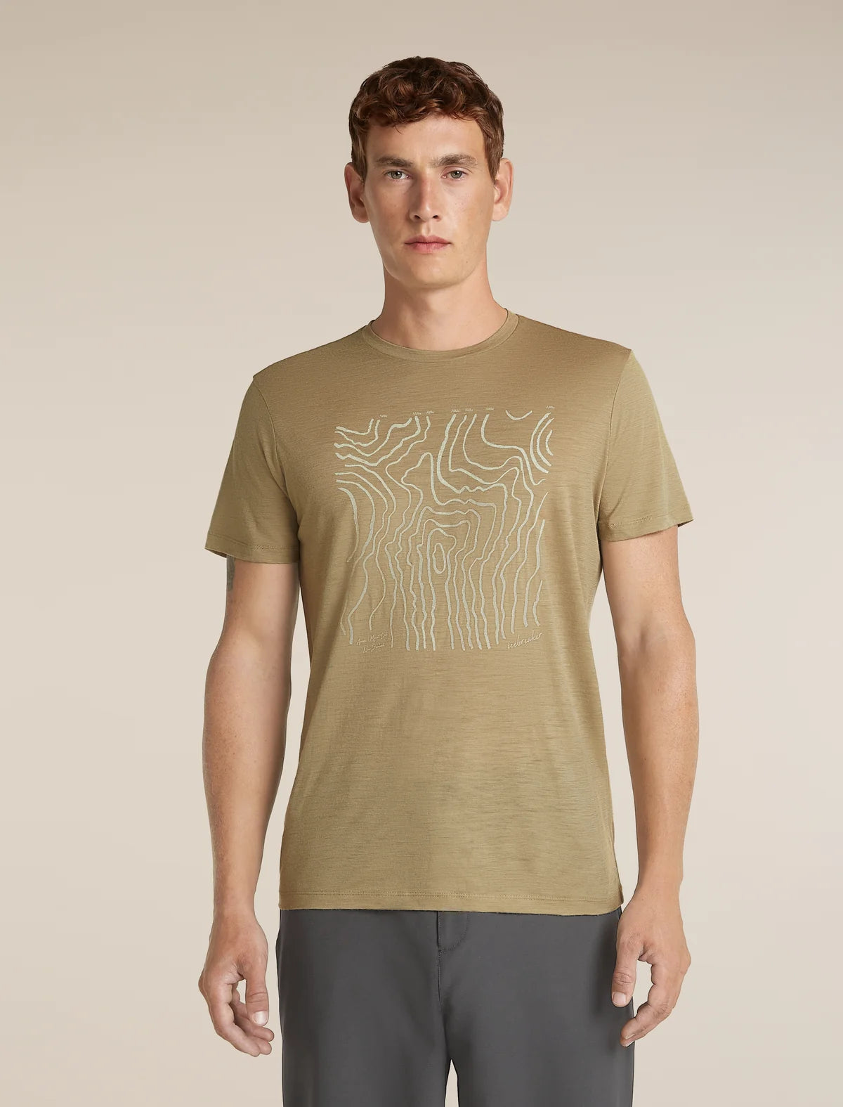 Icebreaker Mens Merino 150 Tech Lite SS Tee Great Heights Cumin