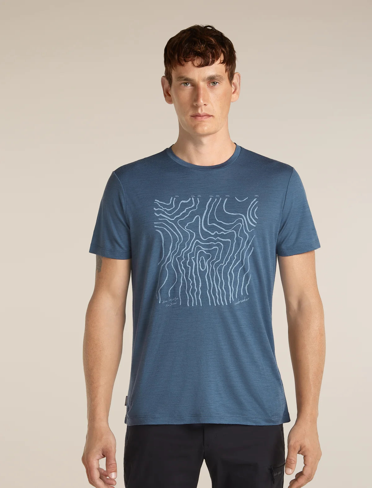 Icebreaker Mens Merino 150 Tech Lite SS Tee Great Heights DAWN
