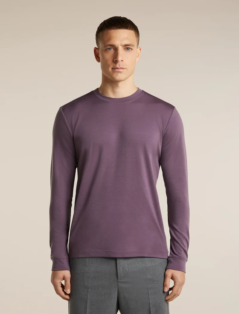 Icebreaker Mens 300 15.5 MerinoFine LS Regular Tee Grey Plum