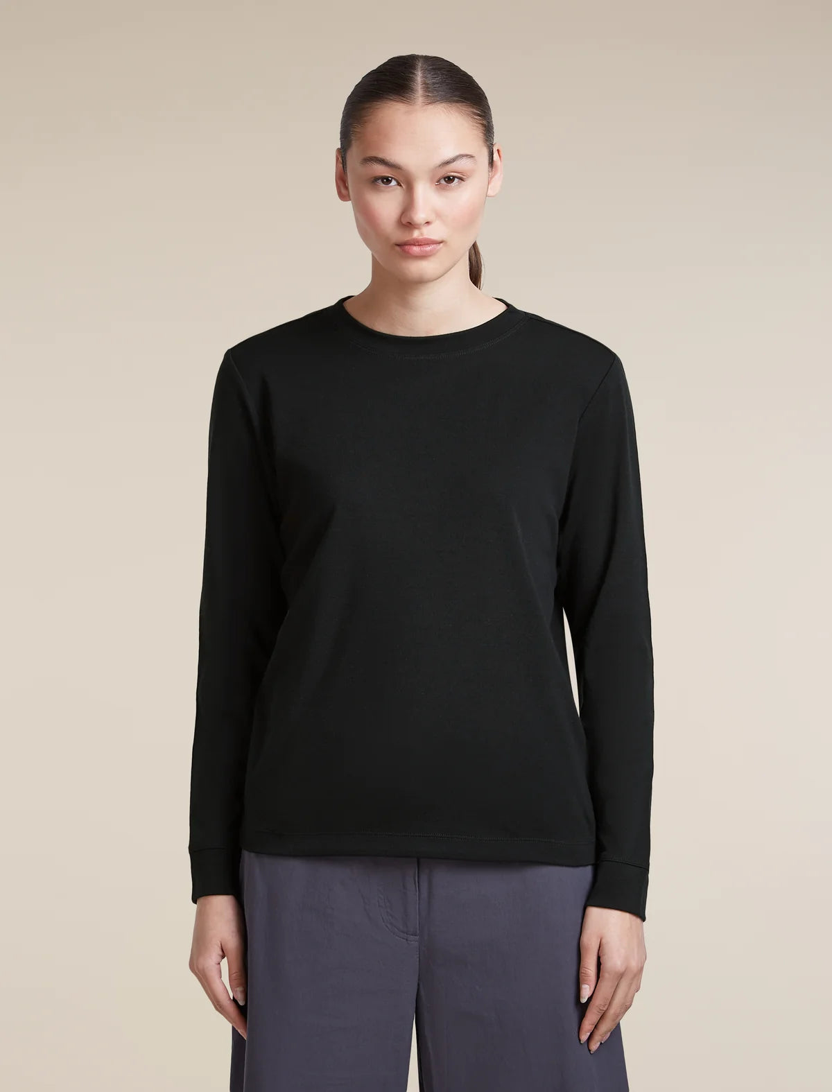 Icebreaker Womens 300 15.5 MerinoFine LS Regular Tee Black