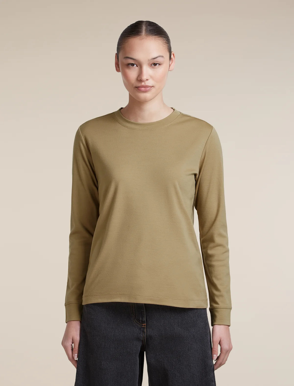 Icebreaker Womens 300 15.5 MerinoFine LS Regular Tee Cumin
