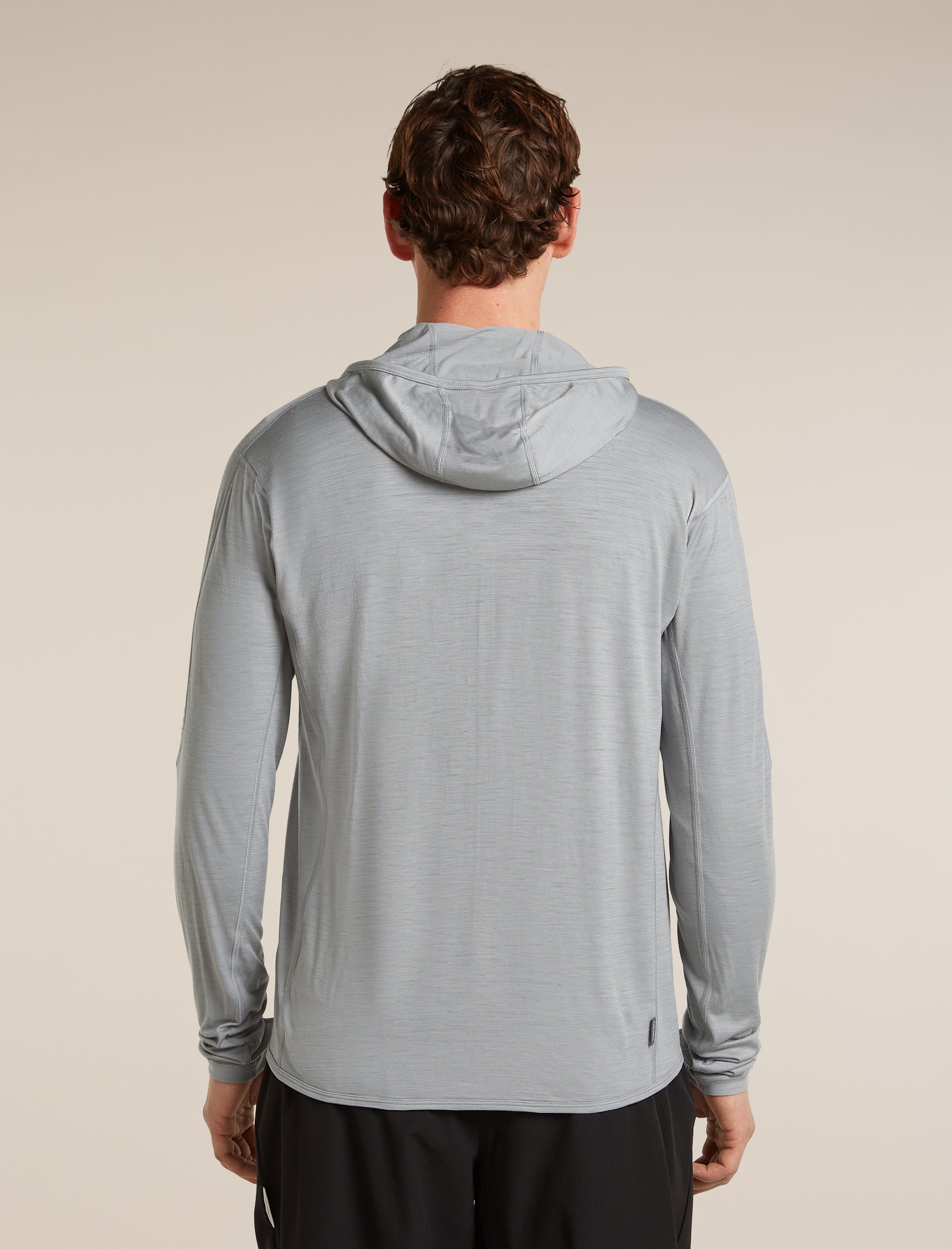 Icebreaker Mens 150 MerinoFine Ace LS Zip Hoodie Large Proto Grey