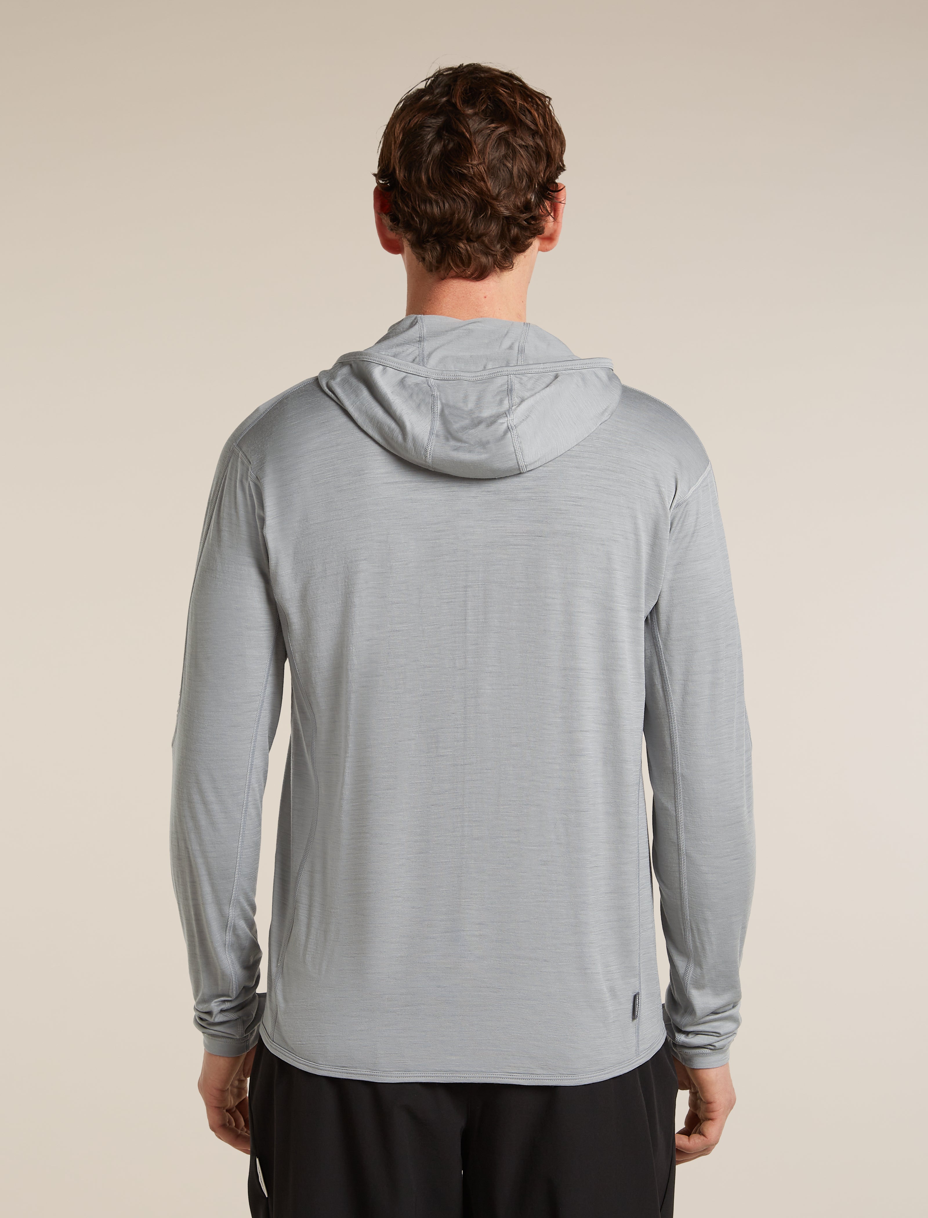 Icebreaker Mens 150 MerinoFine Ace LS Zip Hoodie Large Proto Grey