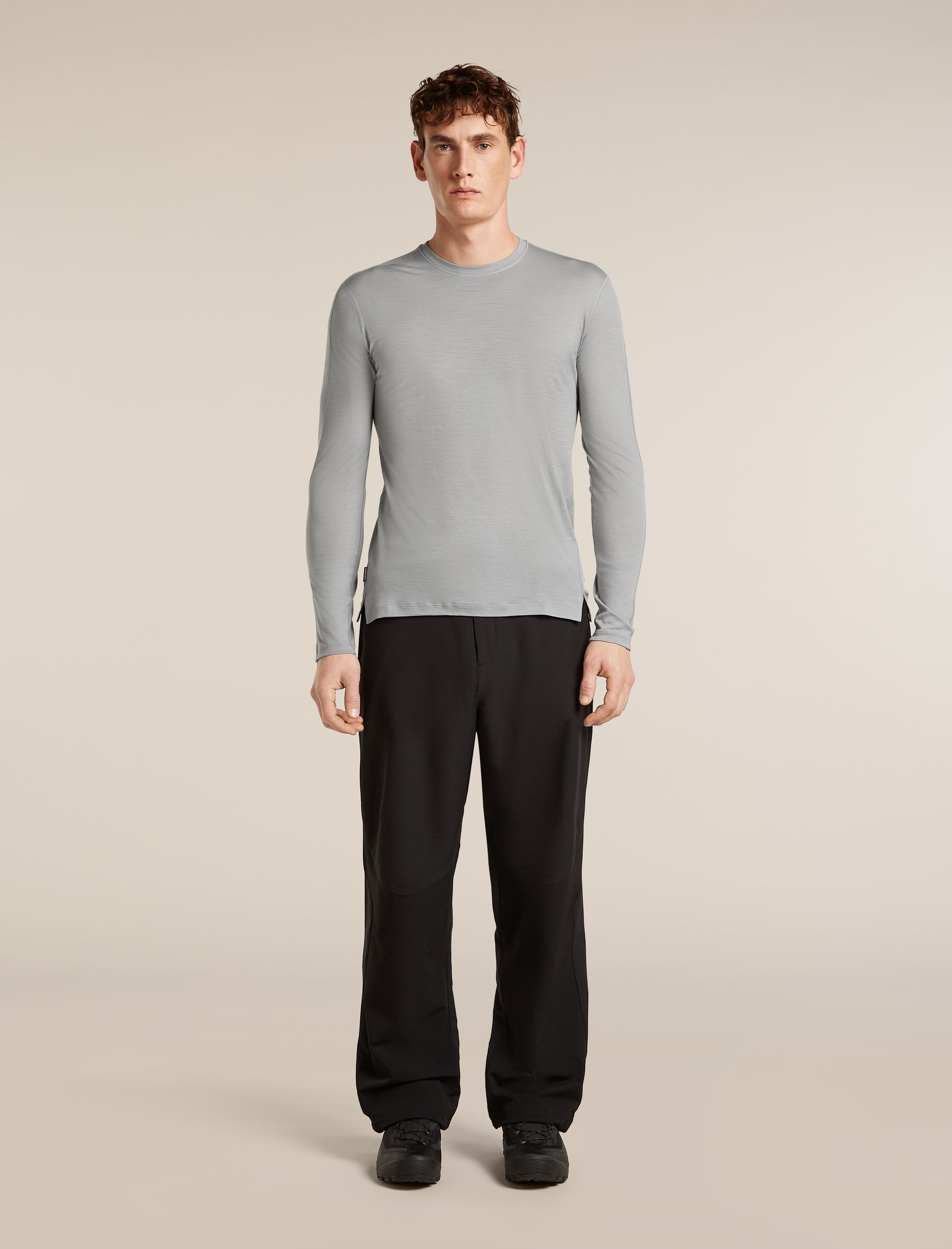 Icebreaker Mens 150 MerinoFine Ace LS Tee Medium Proto Grey