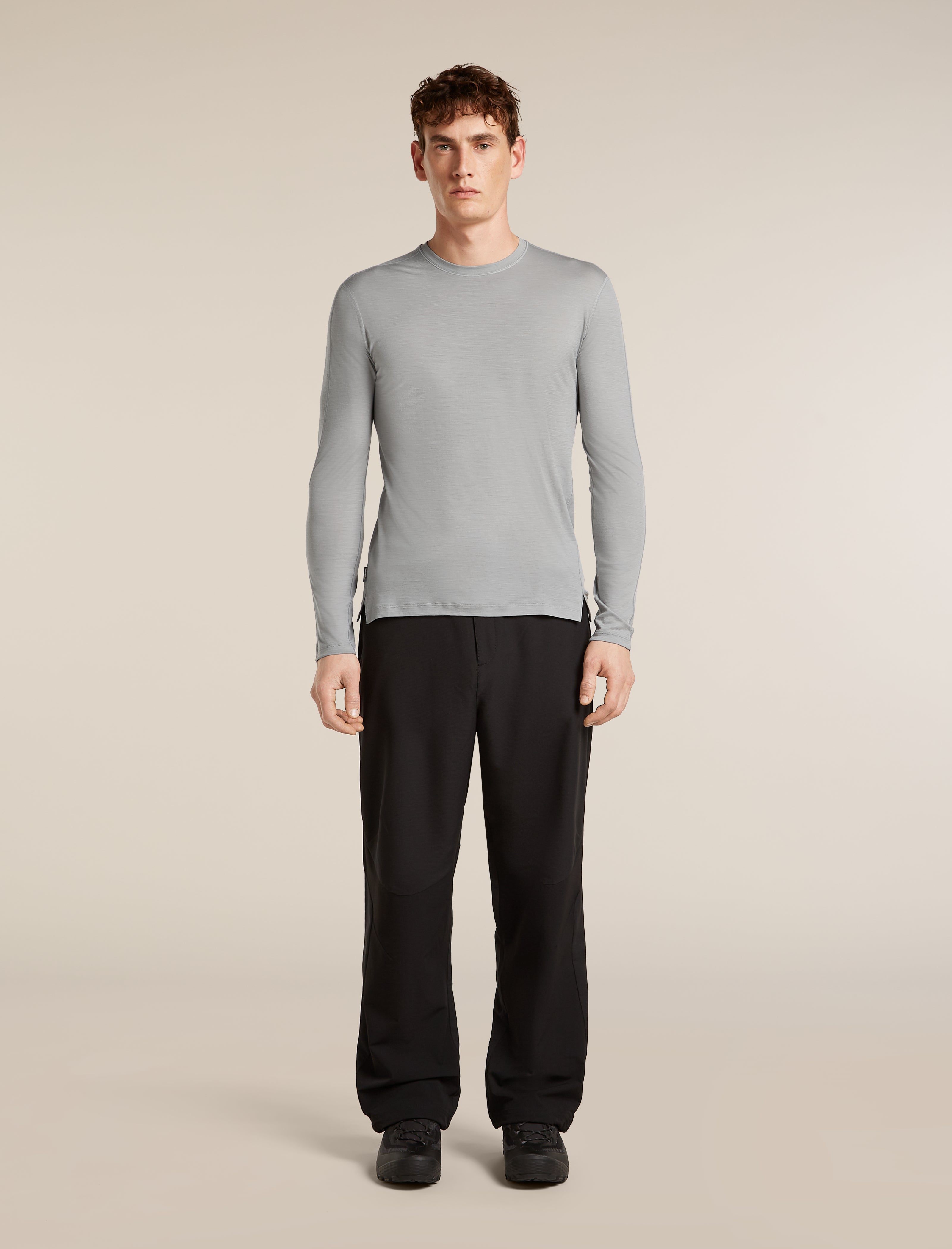 Icebreaker Mens 150 MerinoFine Ace LS Tee Medium Proto Grey