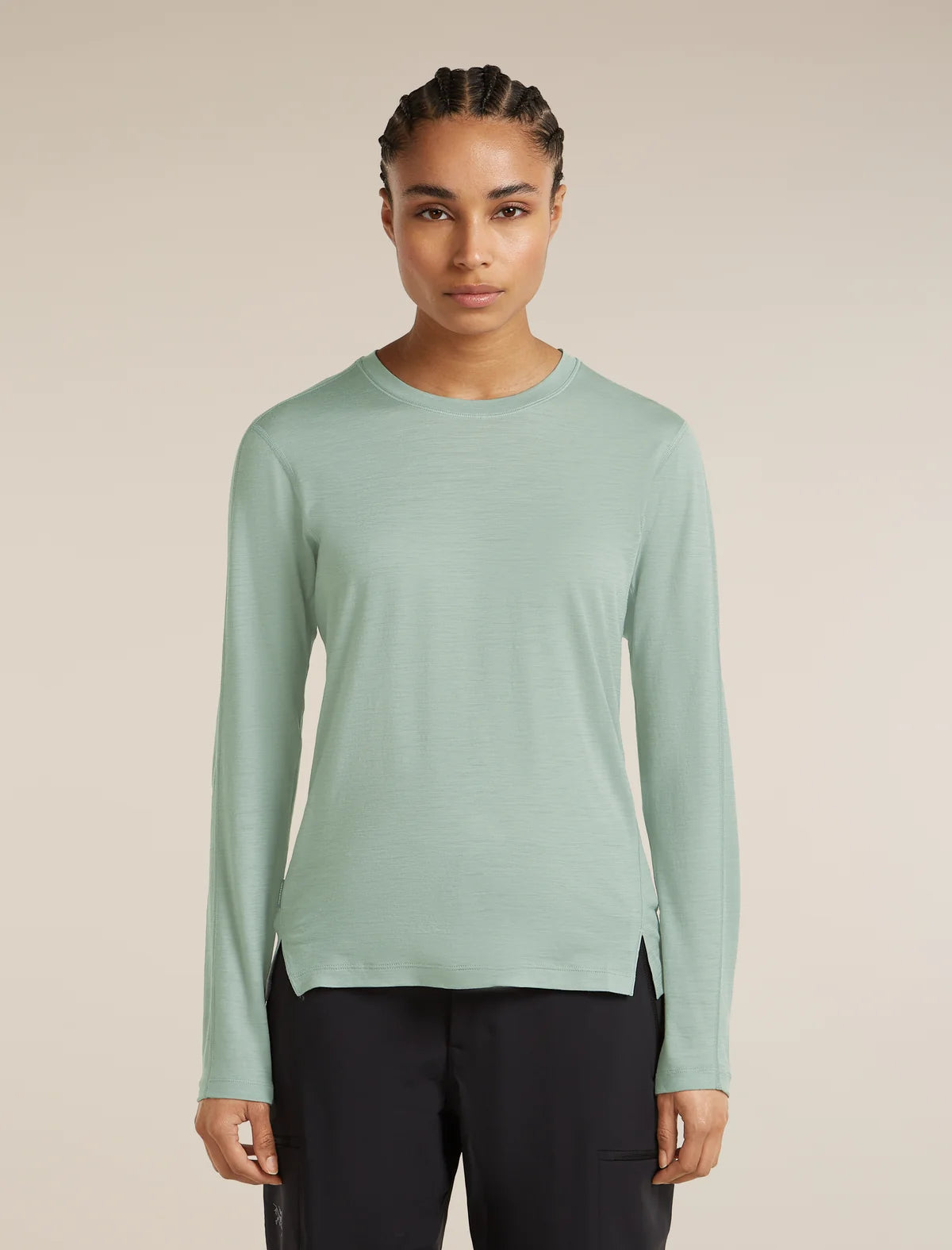 Icebreaker Womens 150 MerinoFine Ace LS Tee Large Mint