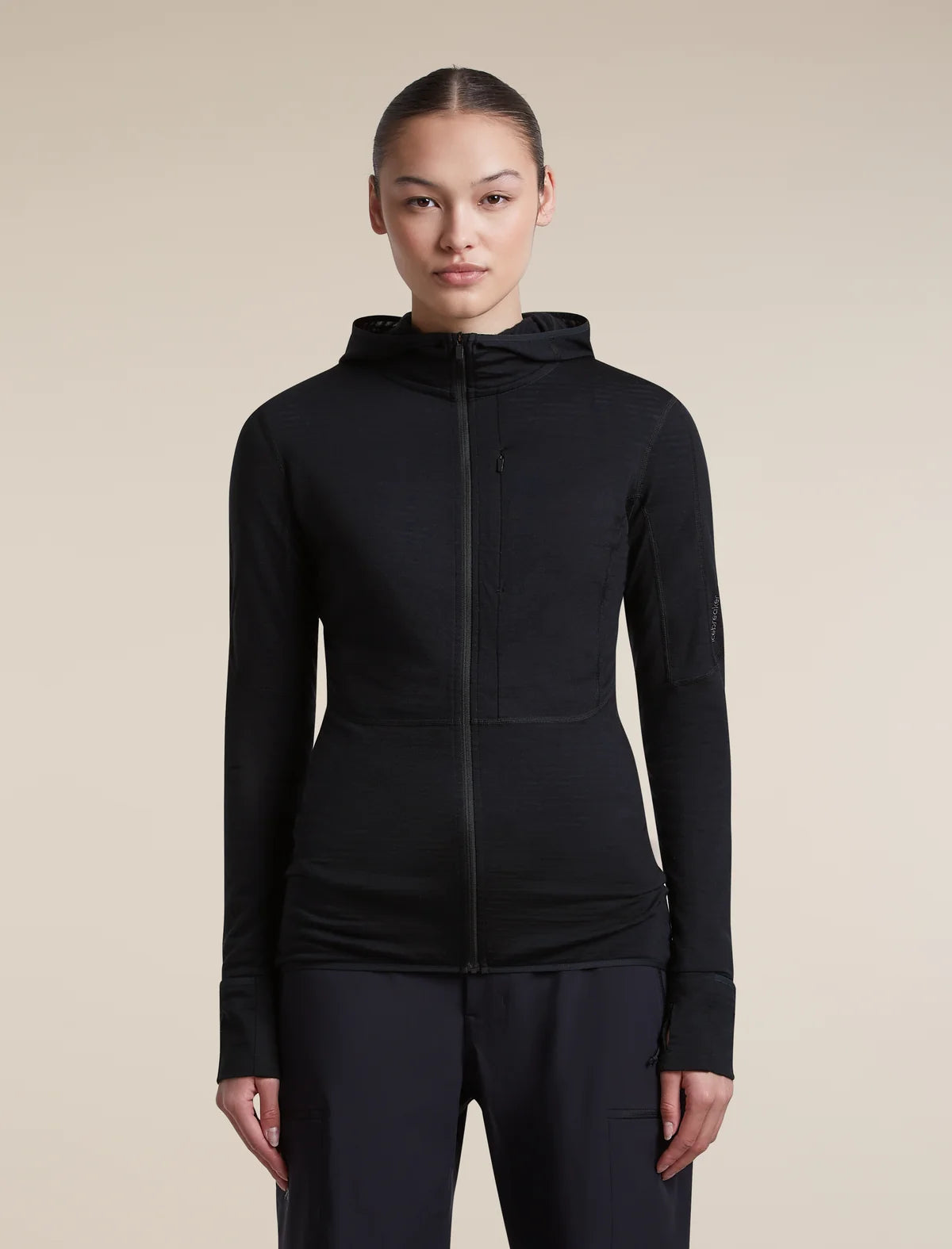 Icebreaker Womens Merino 200 Realfleece Descender LS Zip Hood