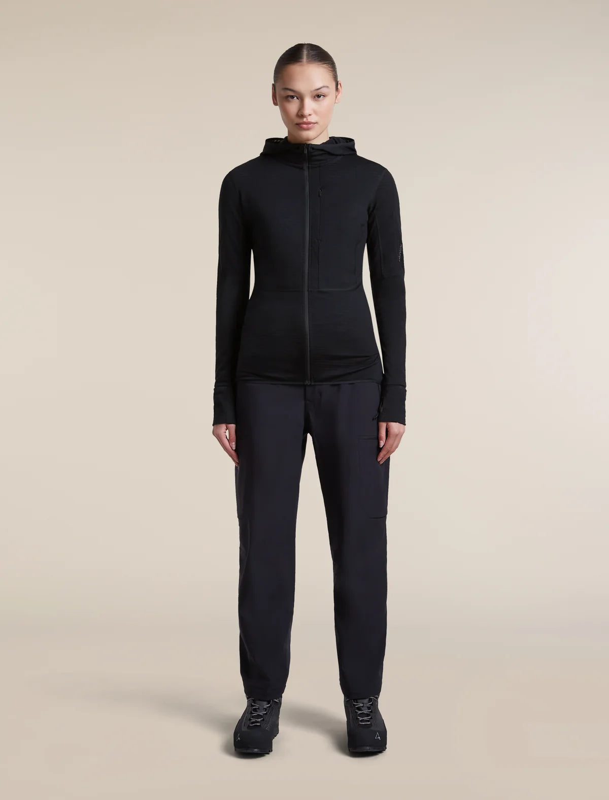 Icebreaker Womens Merino 200 Realfleece Descender LS Zip Hood