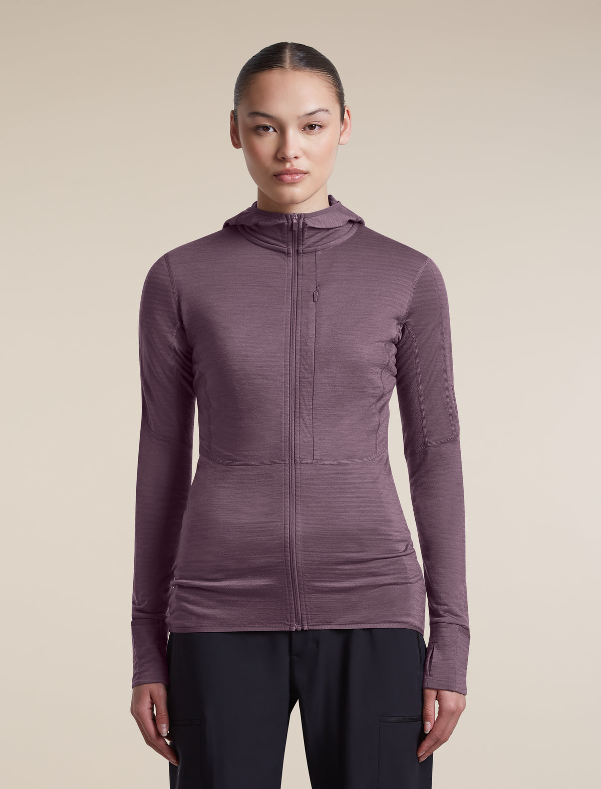 Icebreaker Womens Merino 200 Realfleece Descender LS Zip Hood