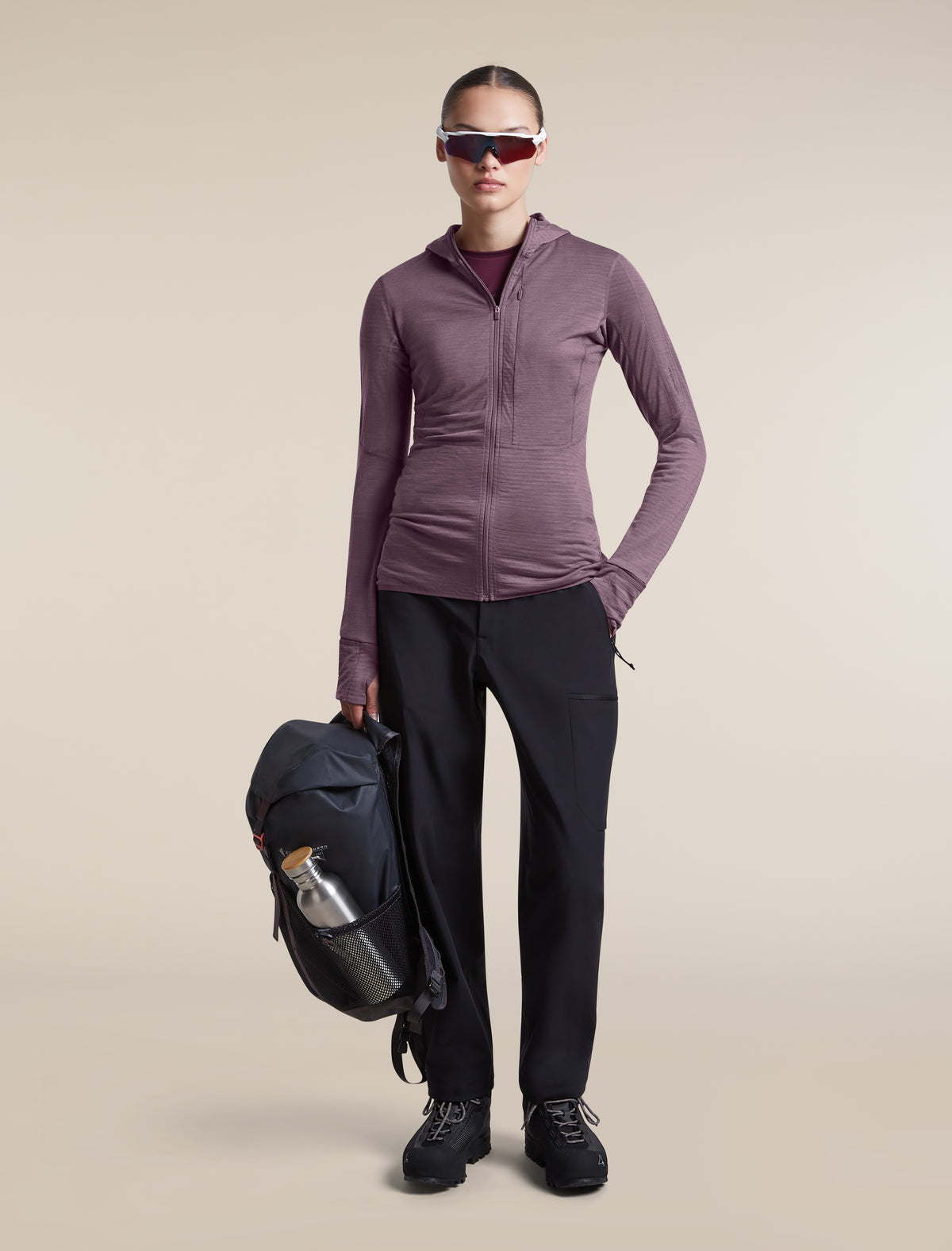 Icebreaker Womens Merino 200 Realfleece Descender LS Zip Hood