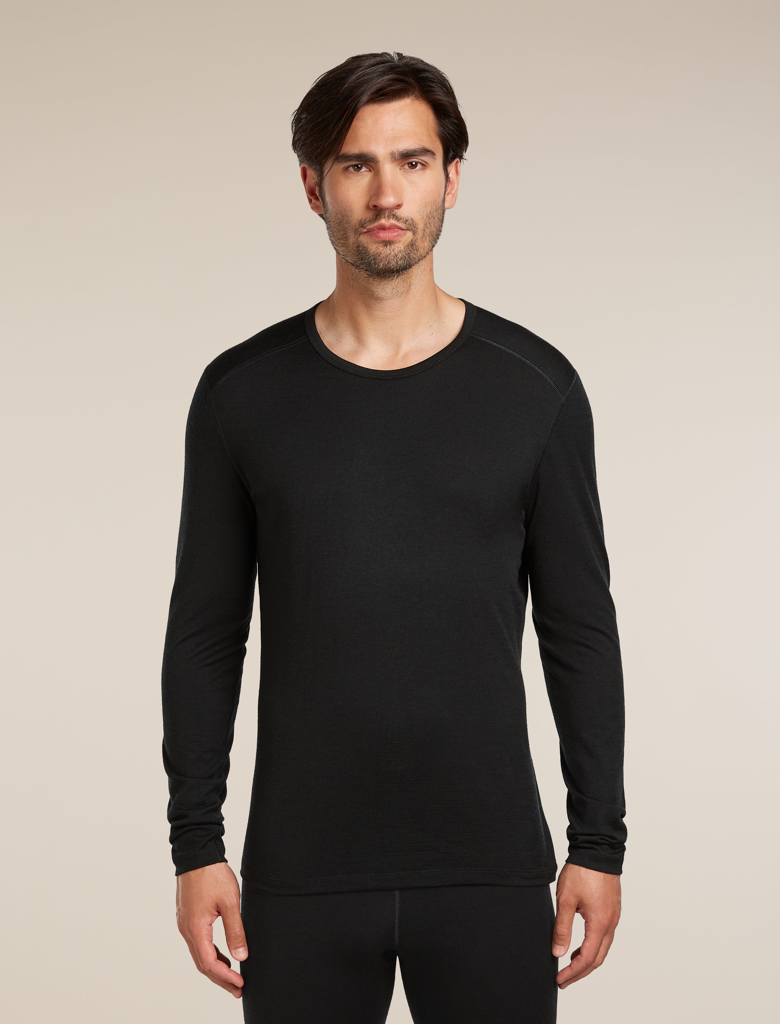 Icebreaker Mens Merino 200 Oasis LS Crewe Black