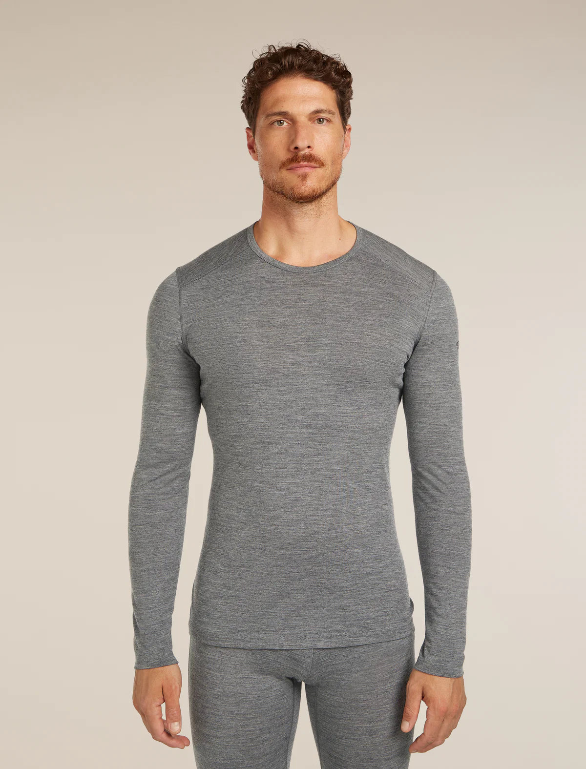 Icebreaker Mens Merino 200 Oasis LS Crewe Gritstone Hthr