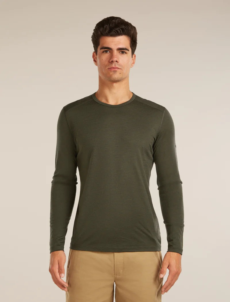 Icebreaker Mens Merino 200 Oasis LS Crewe Dk Loden