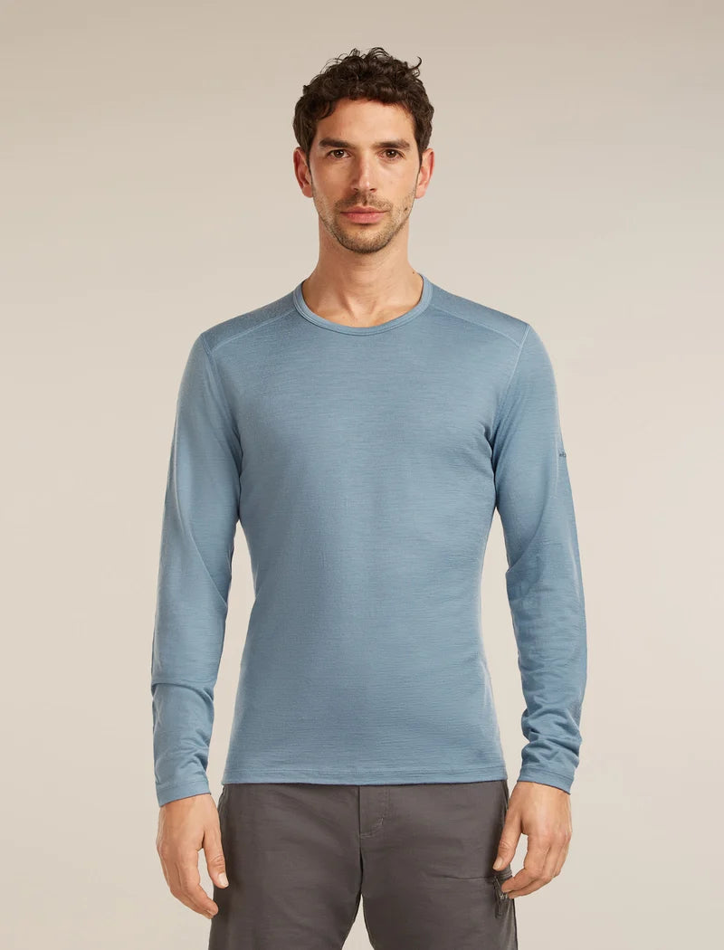 Icebreaker Mens Merino 200 Oasis LS Crewe Flint Blue
