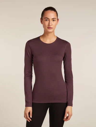 Icebreaker Womens Merino 200 Oasis LS Crewe Java