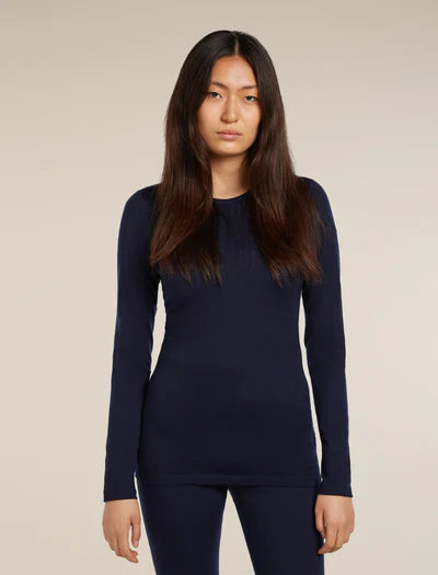 Icebreaker Womens Merino 200 Oasis LS Crewe Midnight Navy