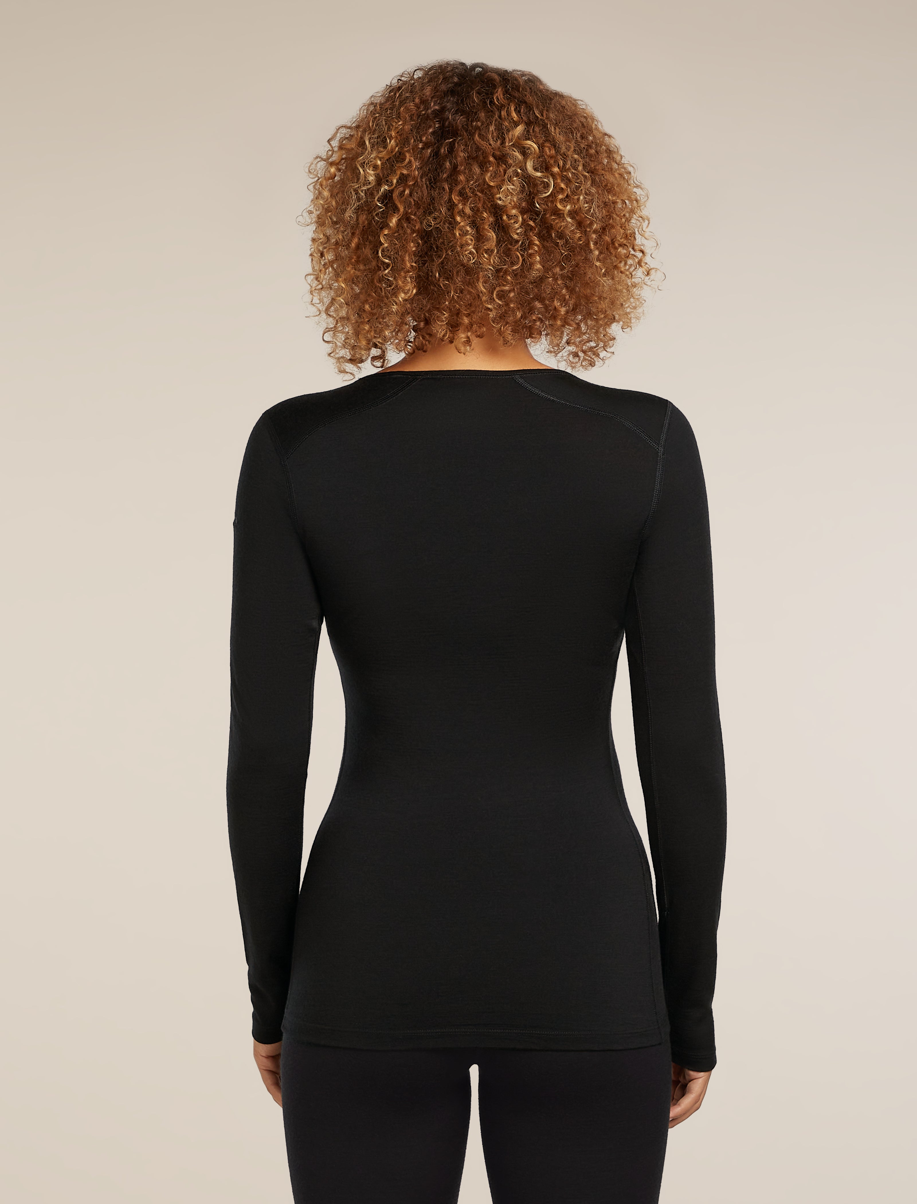 Icebreaker Womens Merino 200 Oasis LS Scoop Large Black