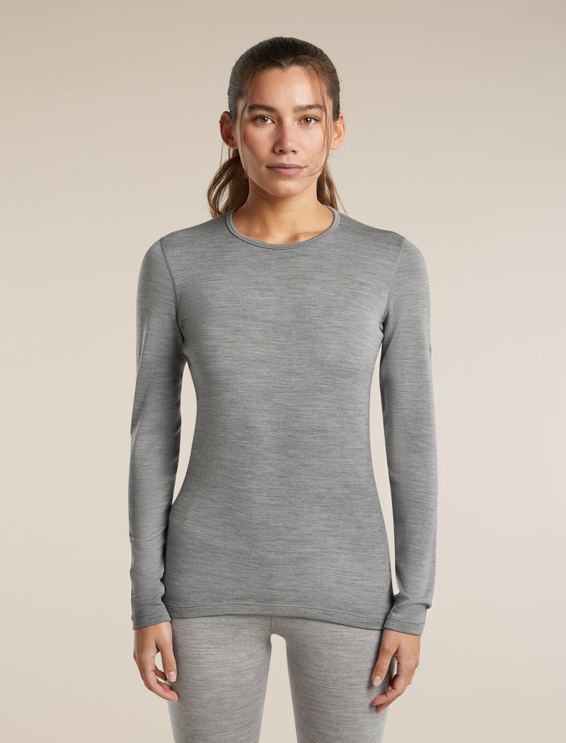 Icebreaker Womens Merino 260 Oasis LS Crewe Metro Heather
