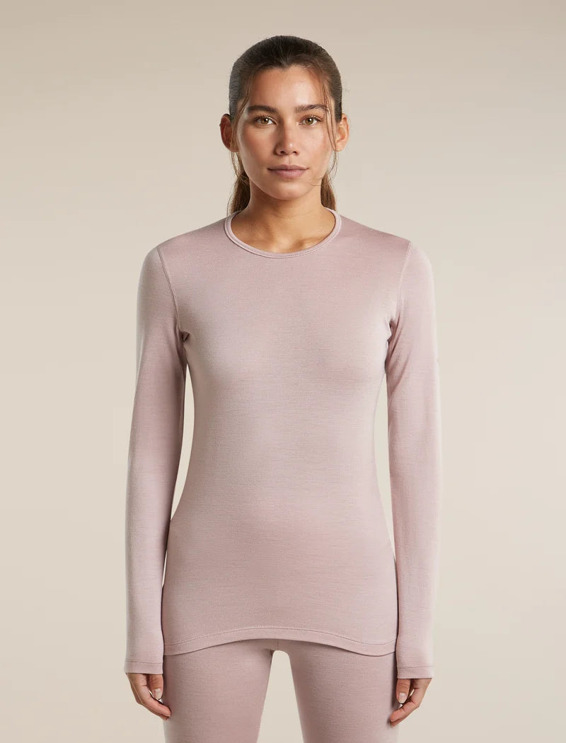 Icebreaker Womens Merino 260 Oasis LS Crewe Pink Quartz