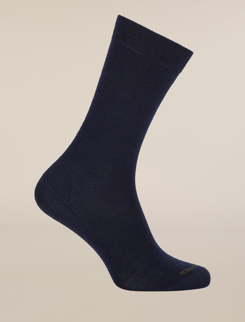 Icebreaker Womens Merino Lifestyle Fine Gauge Crew Midnight Navy Dark Loden