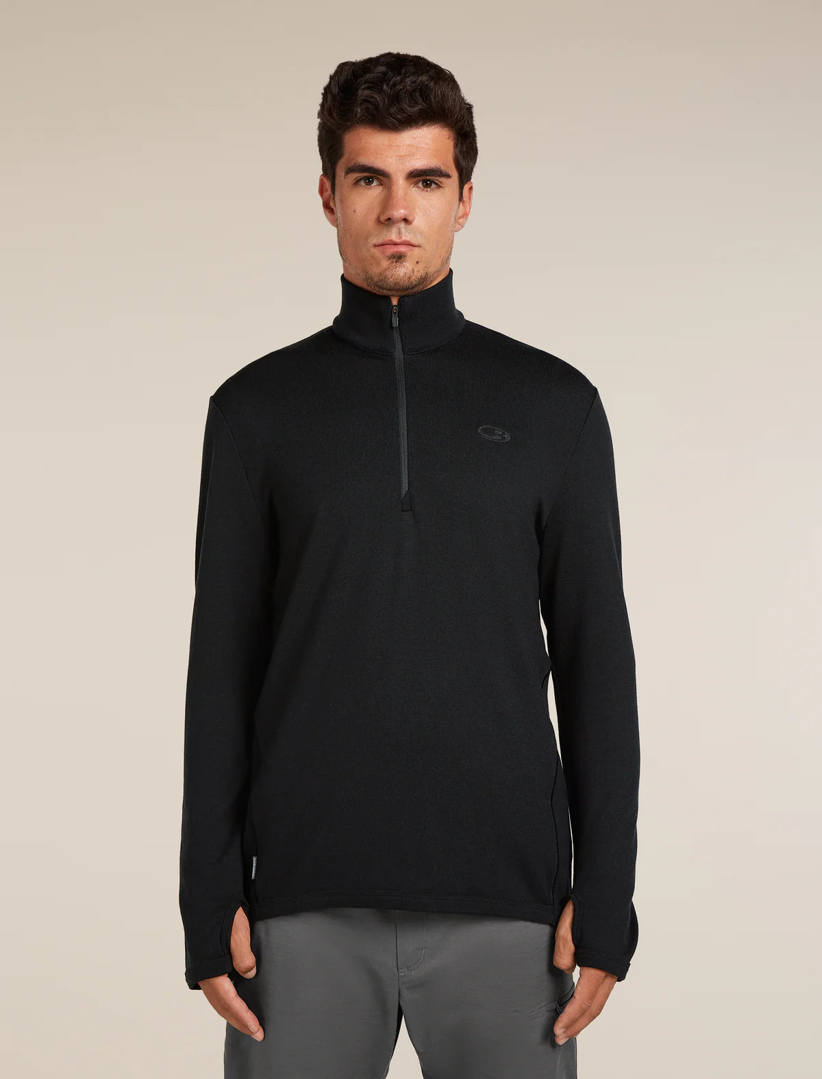 Icebreaker Mens Merino 300 Original LS Half Zip Black