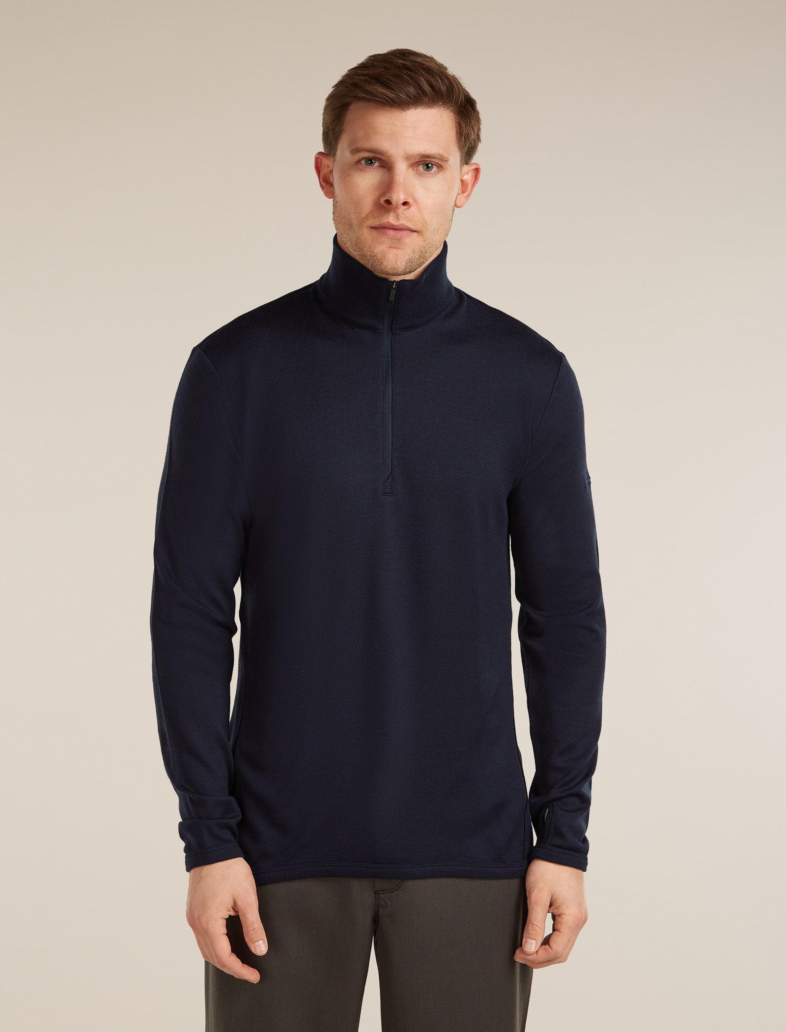 Icebreaker Mens Merino 300 Original LS Half Zip Midnight Navy