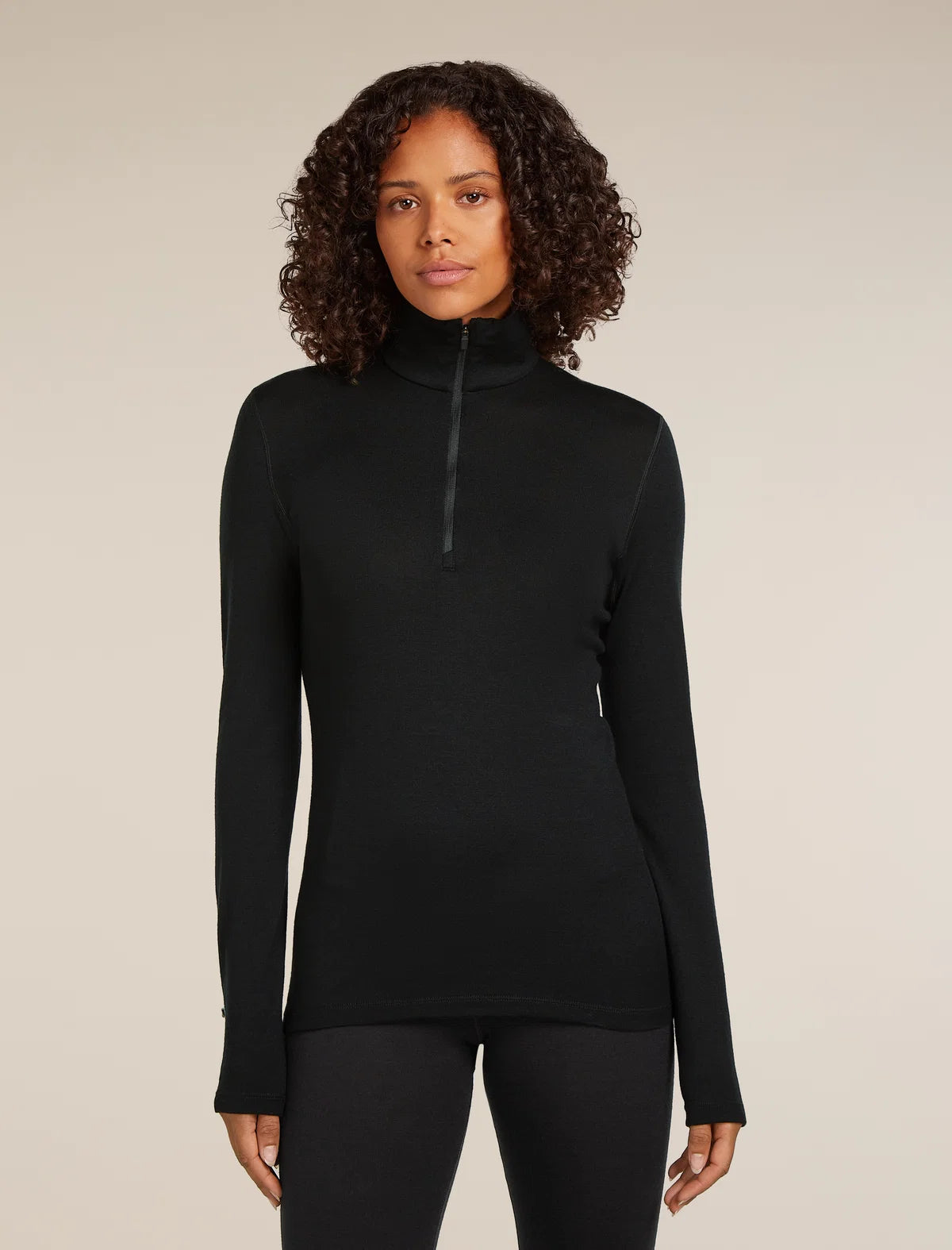 Icebreaker Womens Merino 260 Oasis LS Half Zip Black