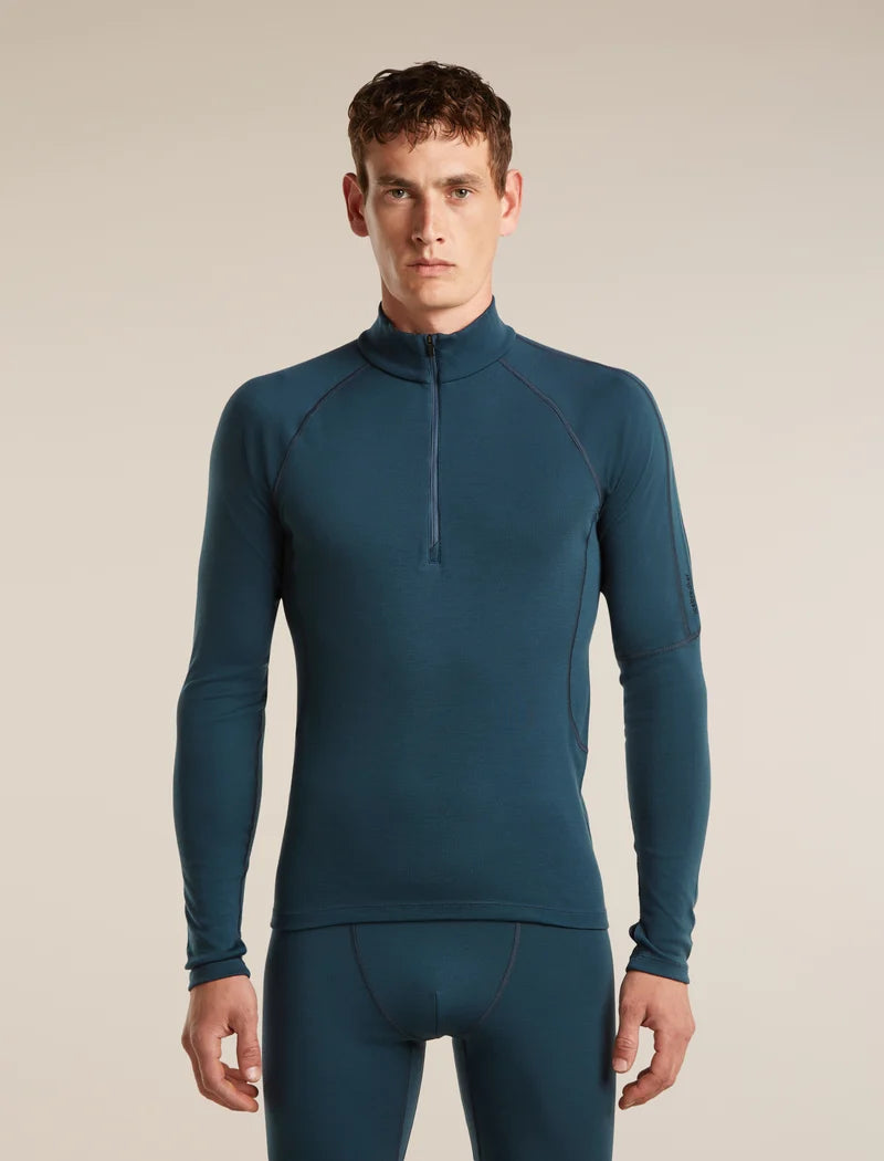 Icebreaker Mens 300 MerinoFine Polar LS Half Zip Abyss