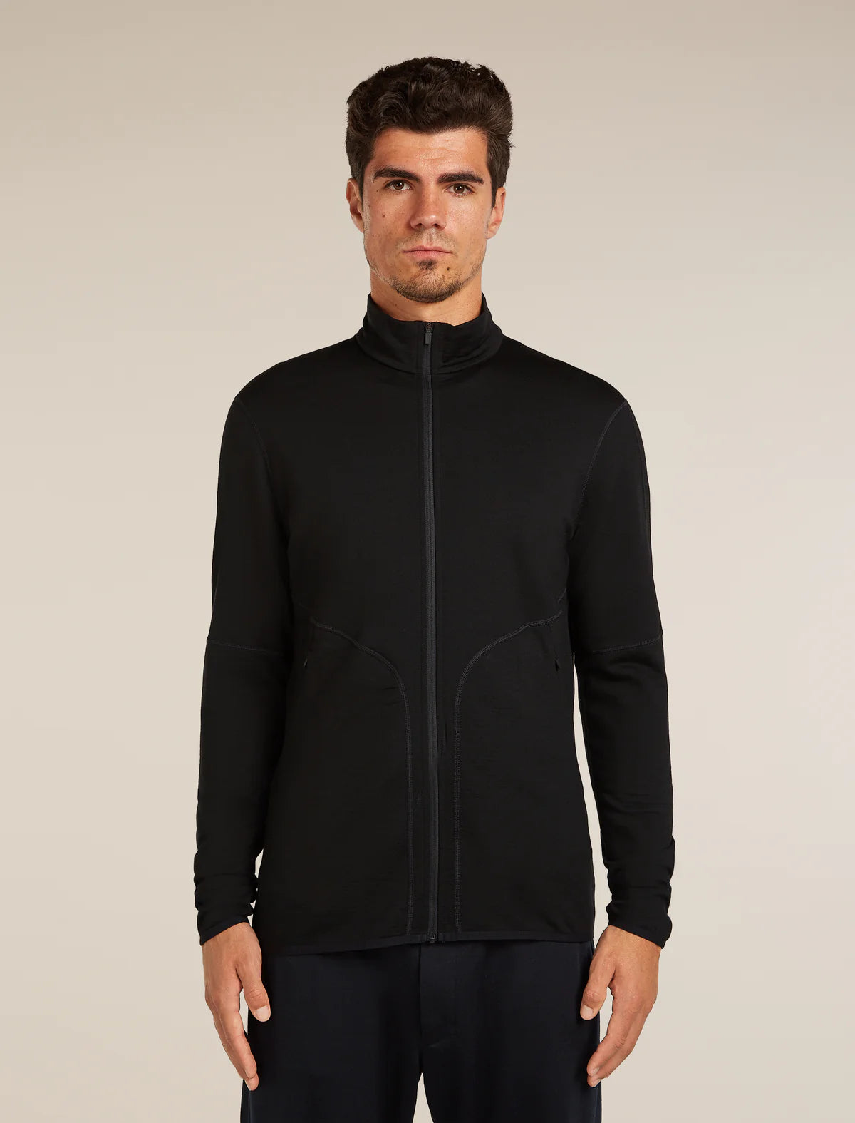 Icebreaker Mens Merino 560 RealFleece Elemental LS Zip Black